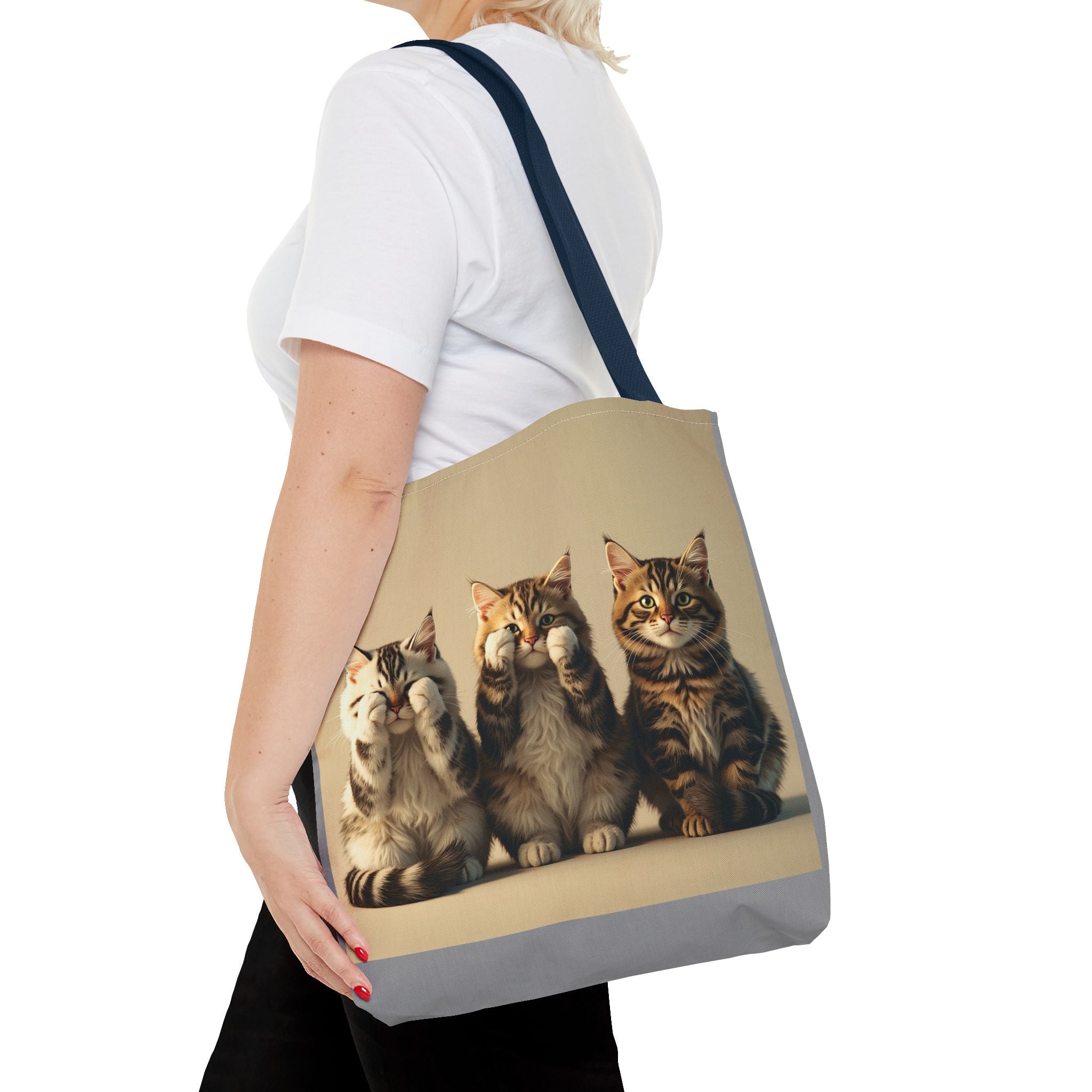 Tote Bag - Three Cats, Carry-All Shoulder Bag, Reusable Shopping Tote, Gift for Animal Lovers