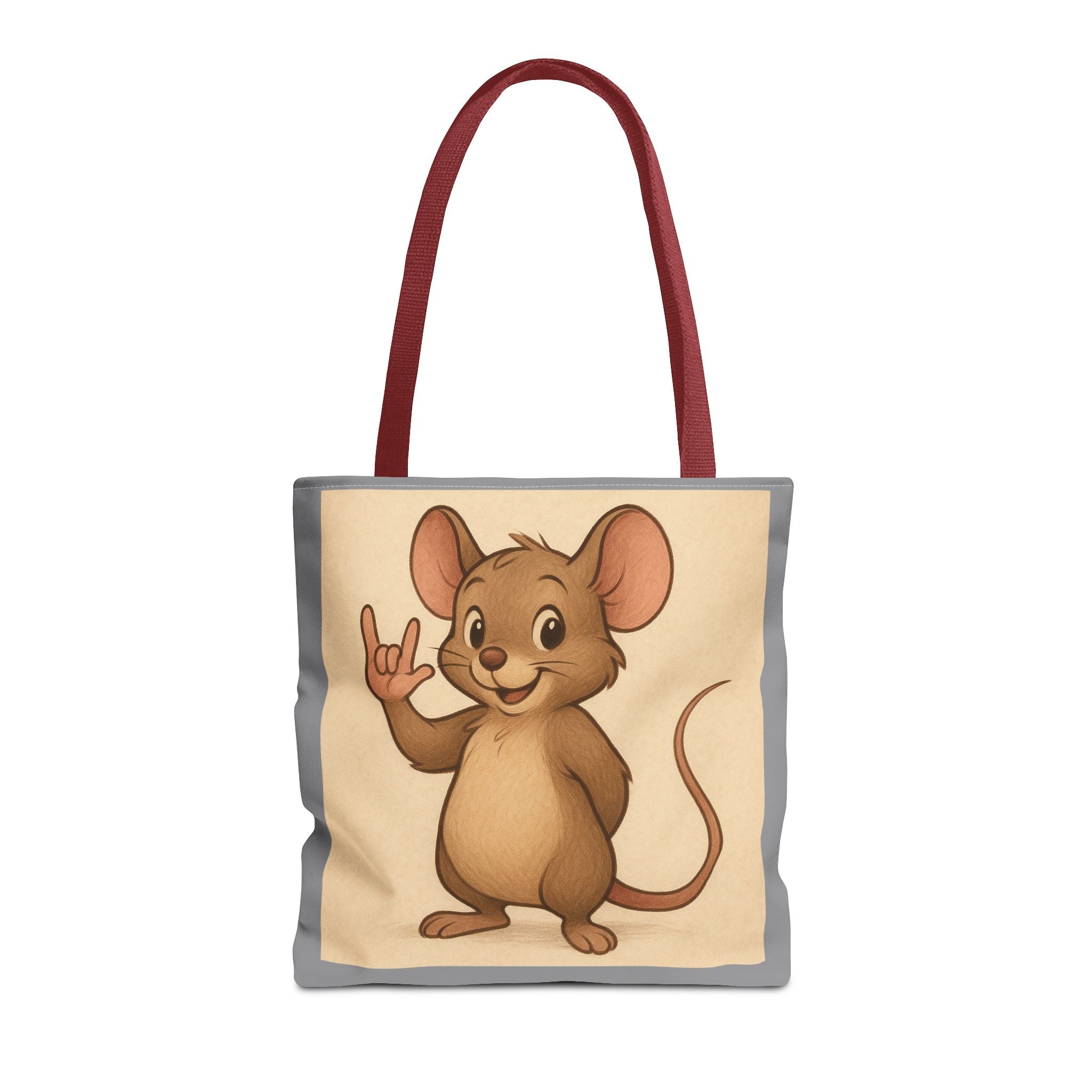 Tote Bag - Mouse I Love You, Cute Animal Print, Carry-All Shoulder Bag, Reusable Shopping Tote, Gift for Animal Lovers, Eco-Friendly Grocery