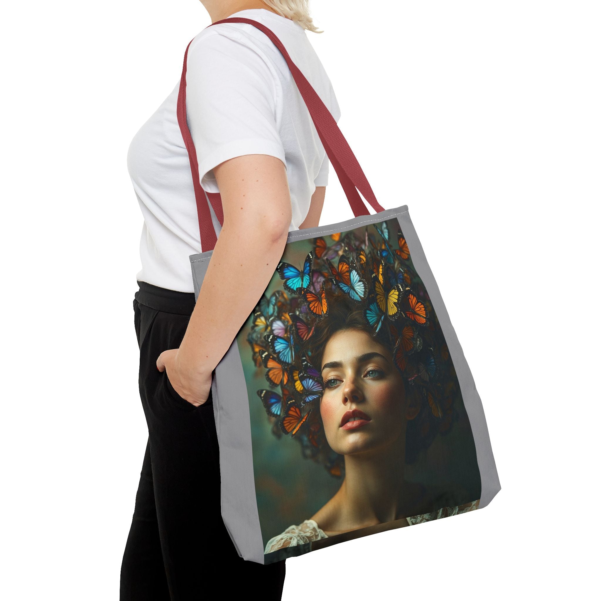 Tote Bag - Butterfly Hair, Carry-All Shoulder Bag, Reusable Shopping Tote, Gift for Animal Lovers
