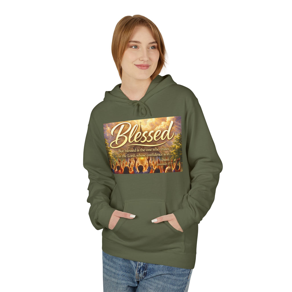Blessed Worship Scene Hoodie | Christian Faith Sunrise Praise