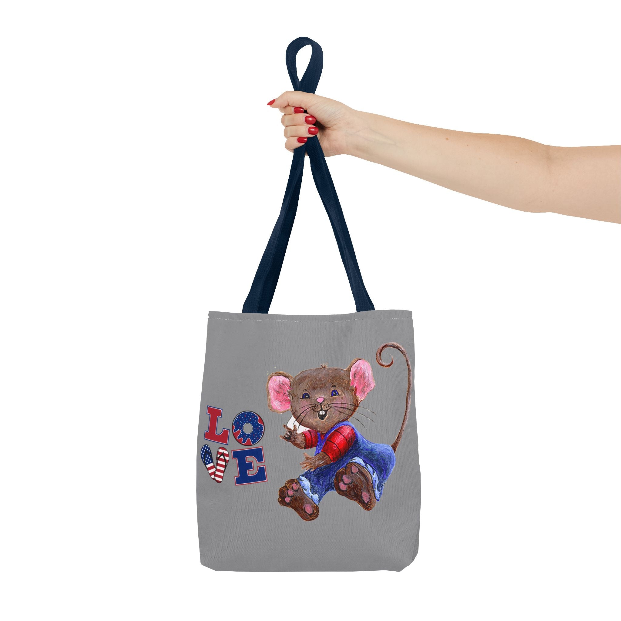 I Love You Mouse Patriotic LOVE Tote Bag | Mouse 2 | All-Over Print