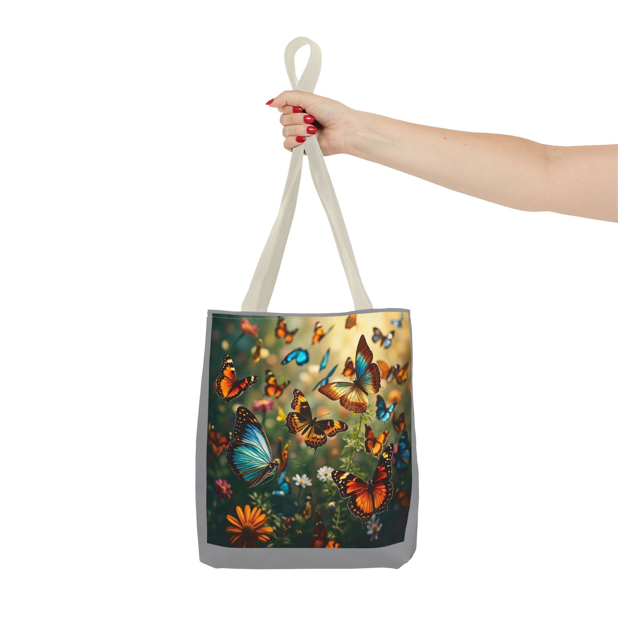 Butterfly Swam 2 Tote Bag - Floral Nature Garden Shopping Bag, Reusable Canvas Handbag, Eco-Friendly Market Tote, Gift for Her, Spring