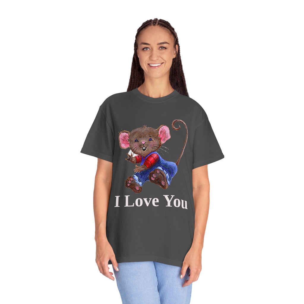 I Love You Mouse Version 2 Unisex T-shirt, Apparel, Clothing, Cute Mouse Tee, Christian Gift, Casual Top