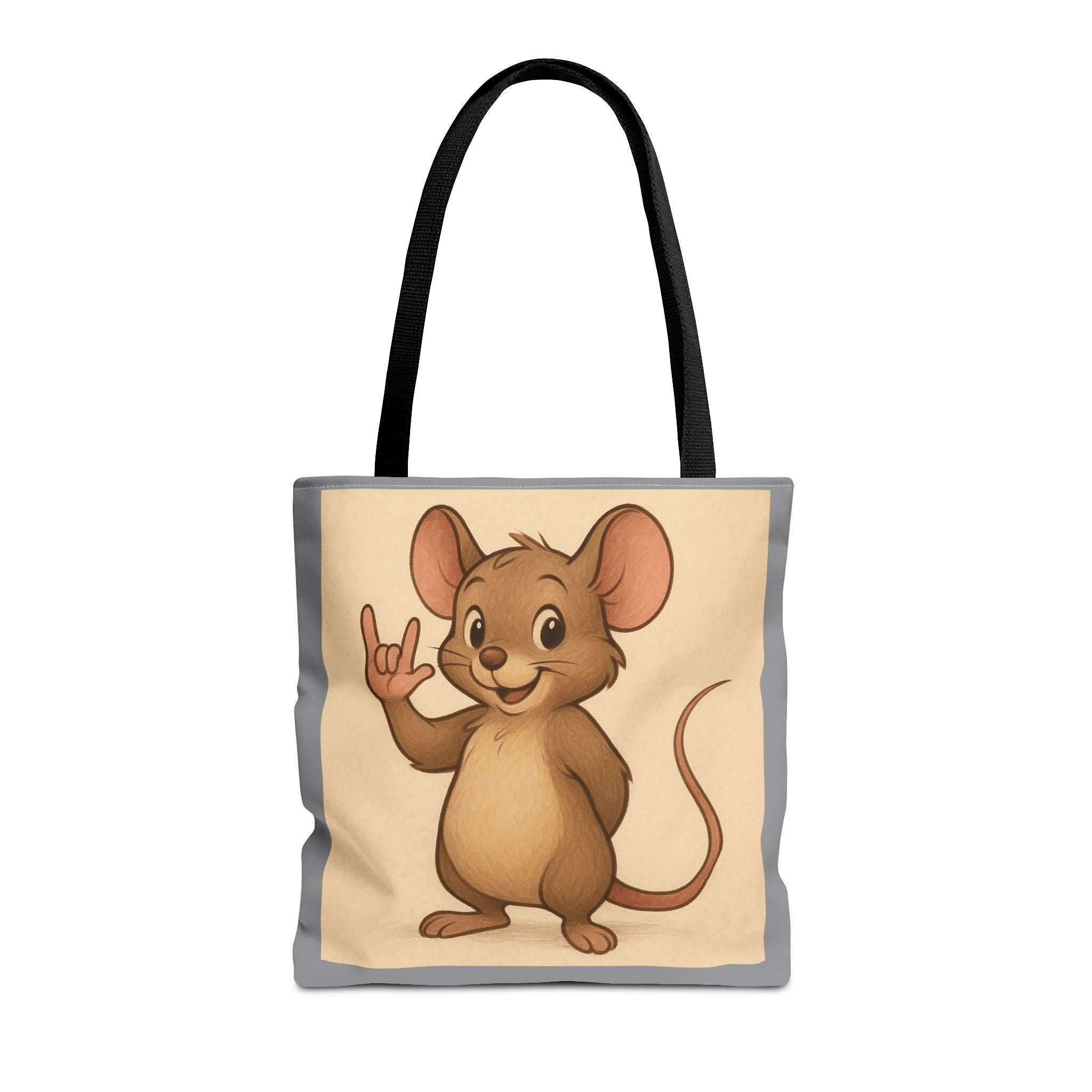 Tote Bag - Mouse I Love You, Cute Animal Print, Carry-All Shoulder Bag, Reusable Shopping Tote, Gift for Animal Lovers, Eco-Friendly Grocery