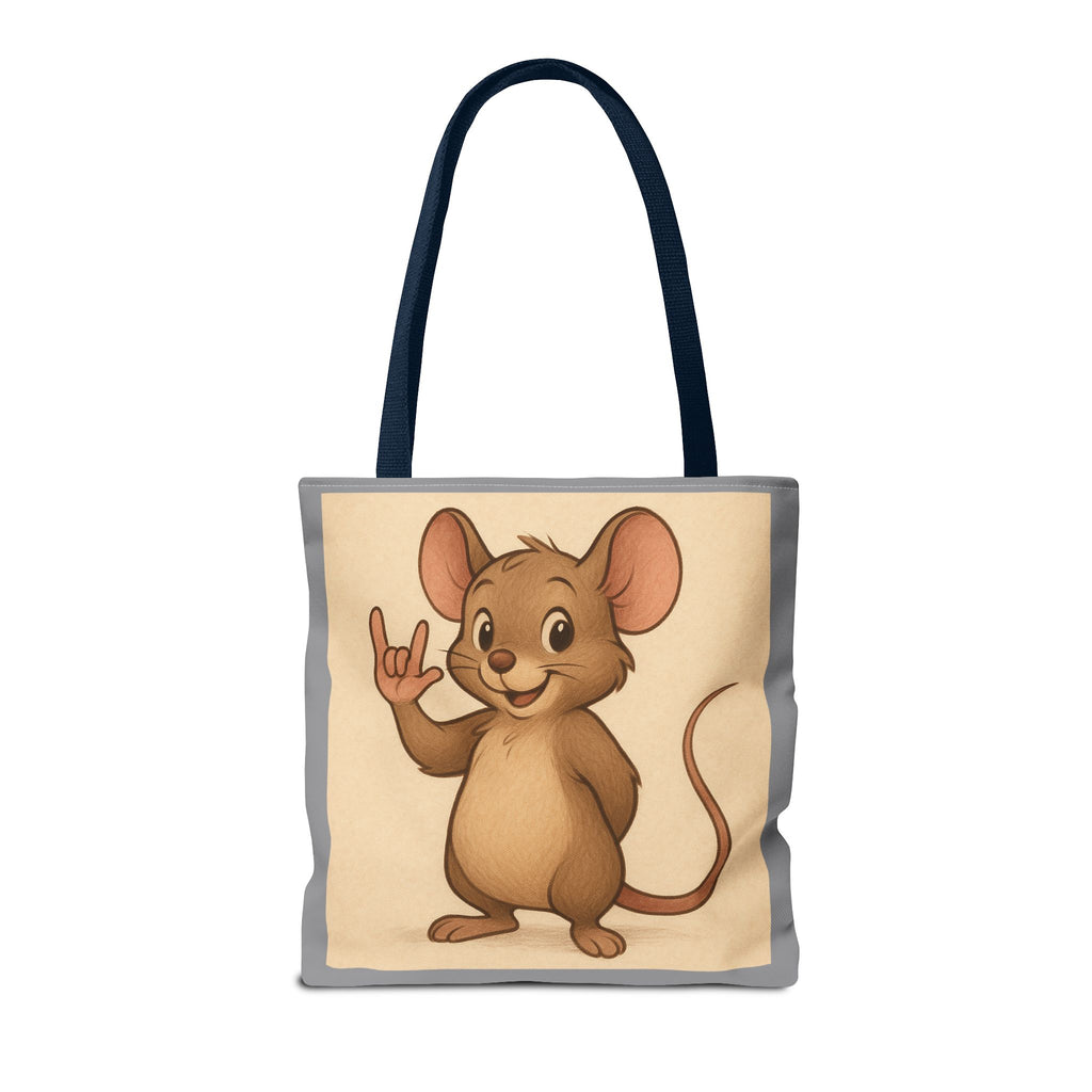 Tote Bag - Mouse I Love You, Cute Animal Print, Carry-All Shoulder Bag, Reusable Shopping Tote, Gift for Animal Lovers, Eco-Friendly Grocery