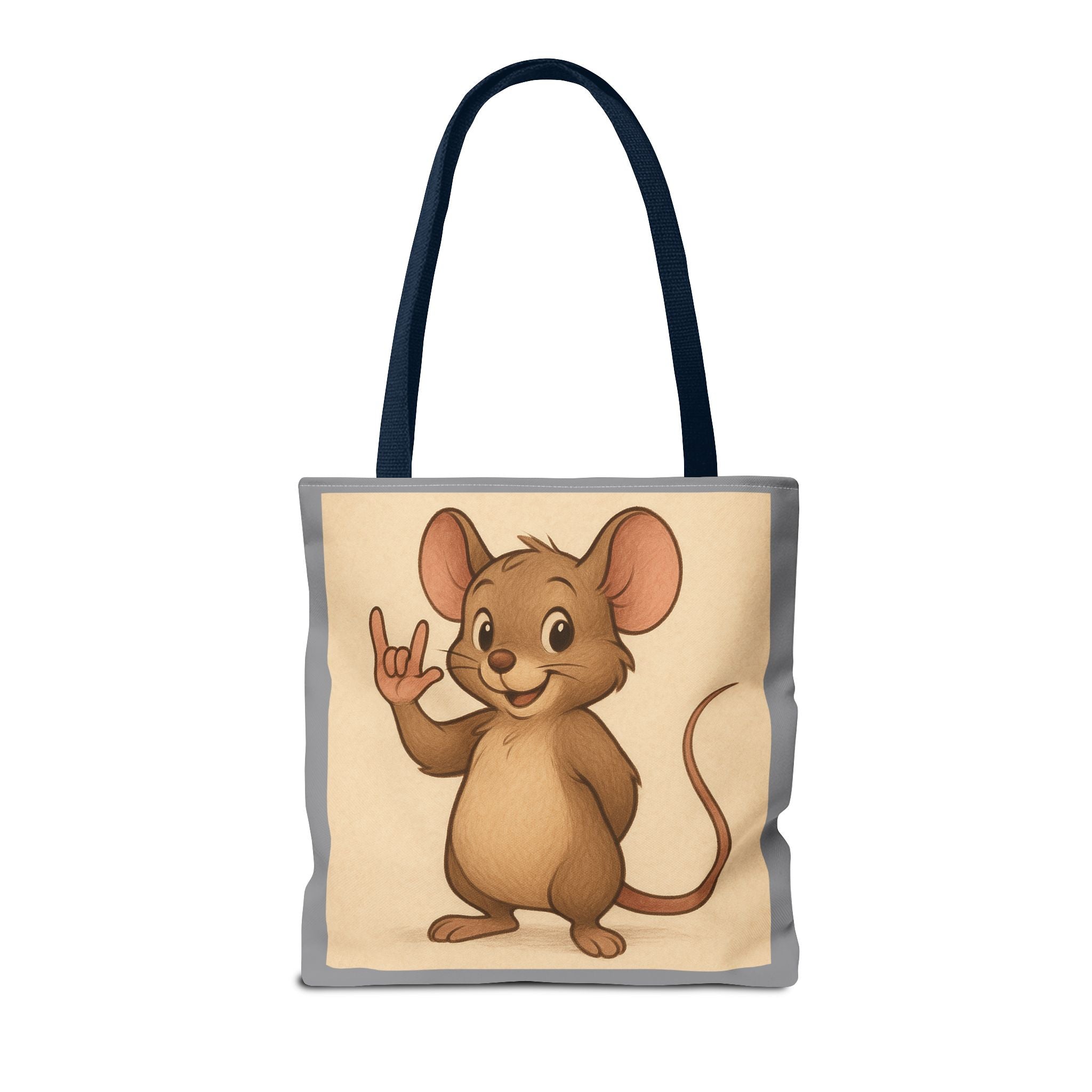 Tote Bag - Mouse I Love You, Cute Animal Print, Carry-All Shoulder Bag, Reusable Shopping Tote, Gift for Animal Lovers, Eco-Friendly Grocery