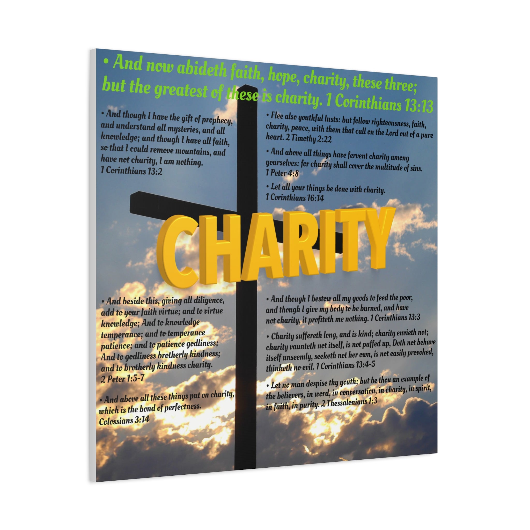 Charity Set 3 of 3 Canvas Art, Stretched Canvas Print Wall Decor, Unique Gift Idea