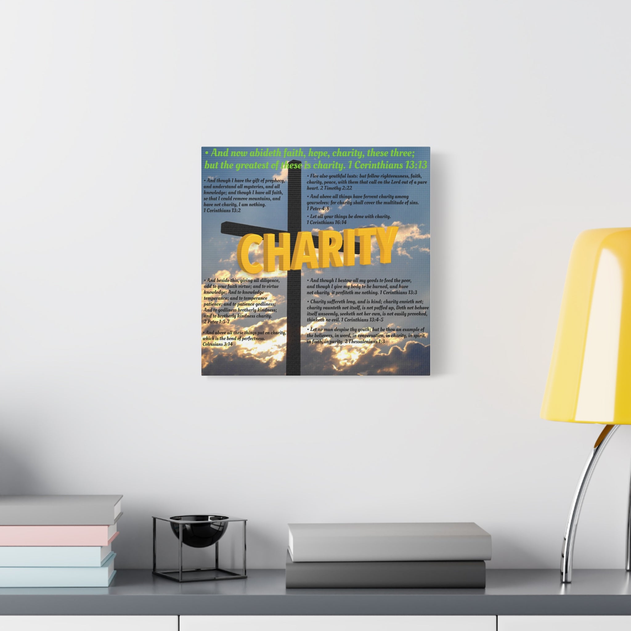 Charity Set 3 of 3 Canvas Art, Stretched Canvas Print Wall Decor, Unique Gift Idea