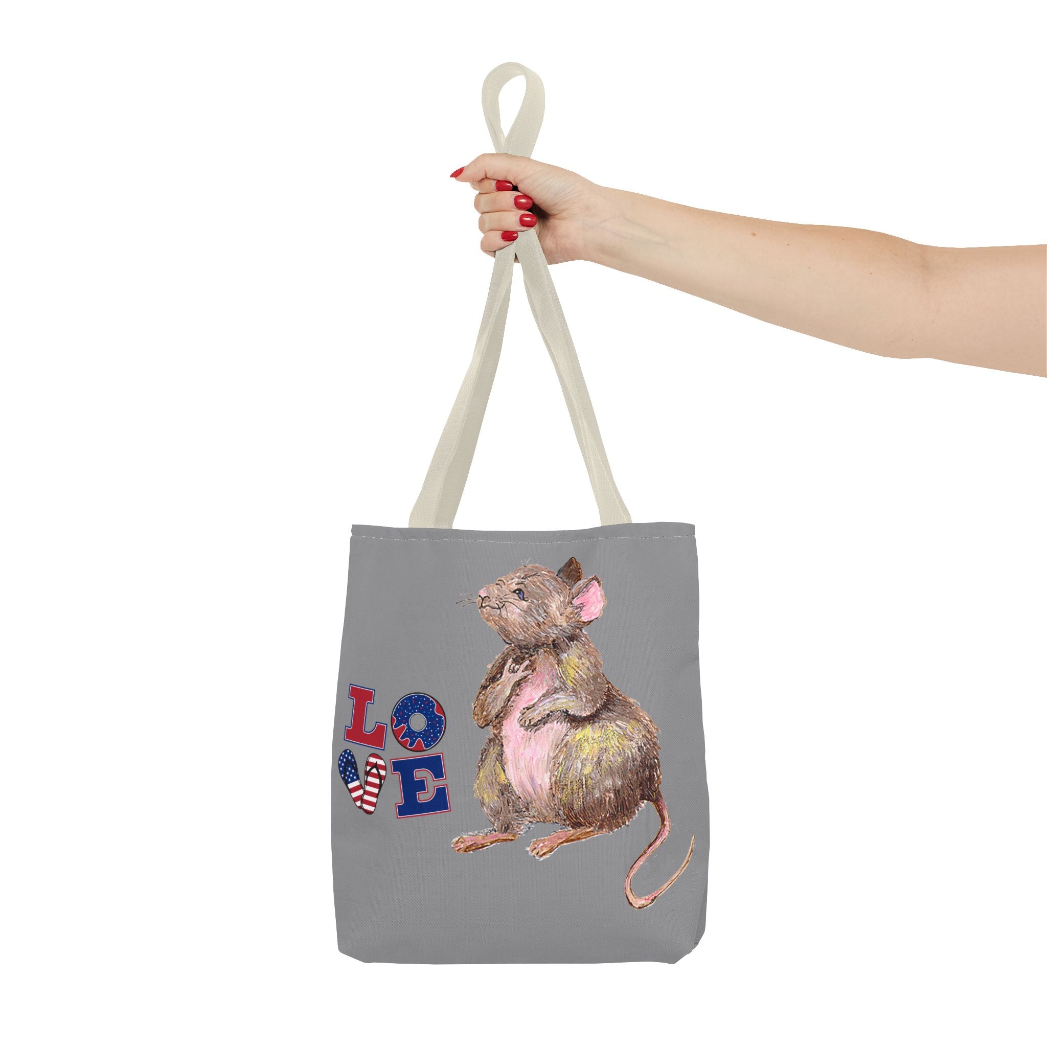 I Love You Mouse Patriotic LOVE Tote Bag | Mouse 1 AND Mouse 2 | All-Over Print