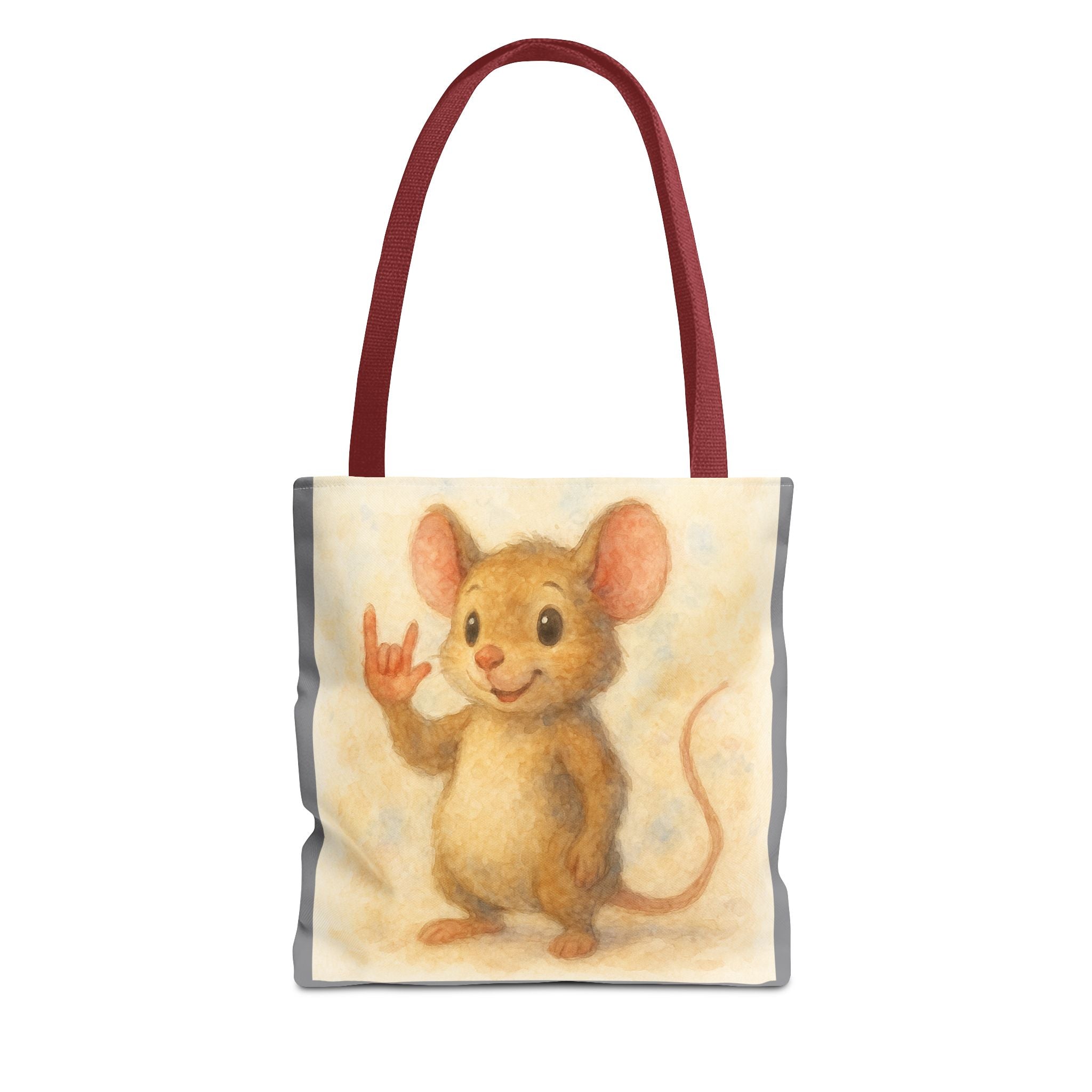 Tote Bag - Mouse 3 I Love You, Cute Animal Print, Carry-All Shoulder Bag, Reusable Shopping Tote, Gift for Animal Lovers