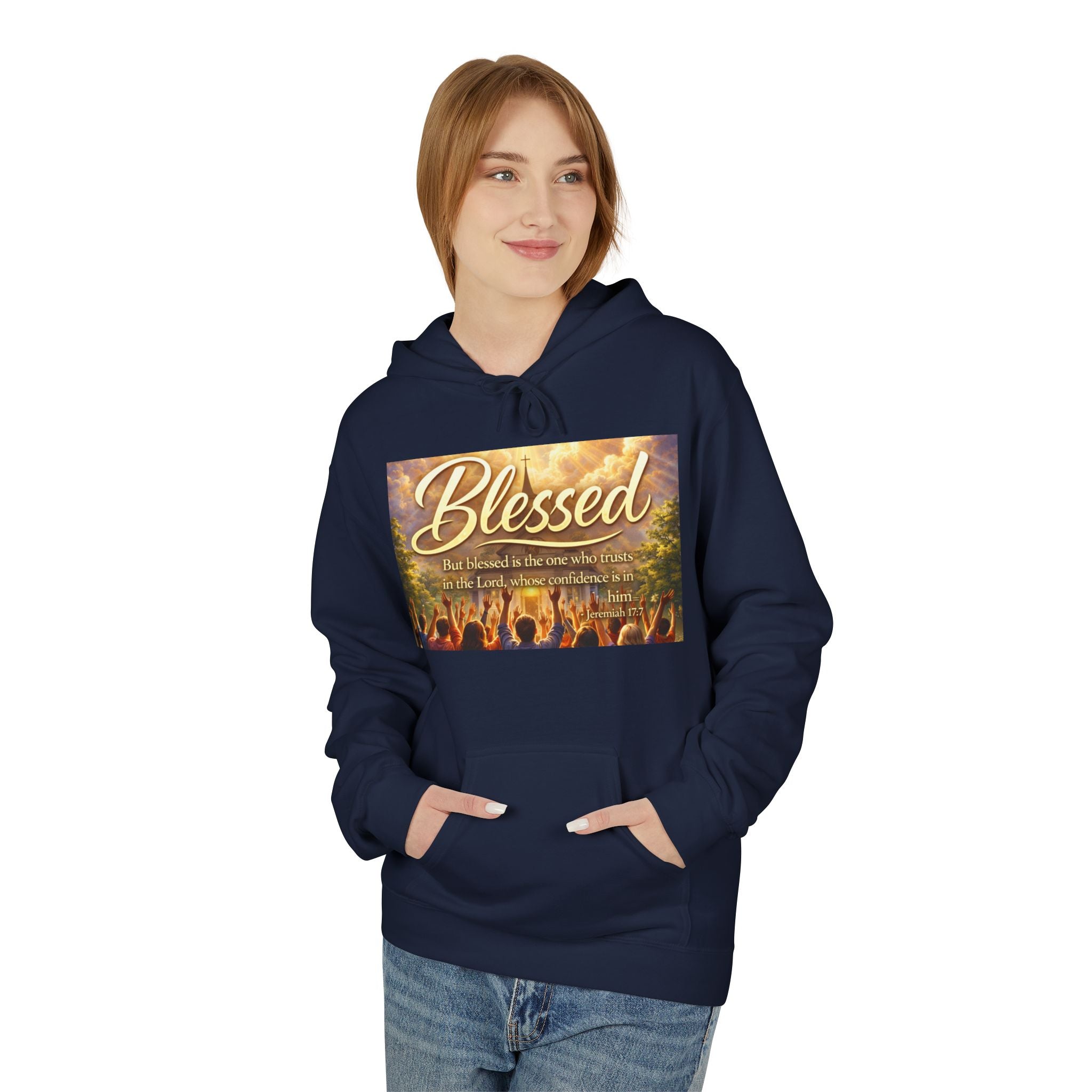 Blessed Worship Scene Hoodie | Christian Faith Sunrise Praise