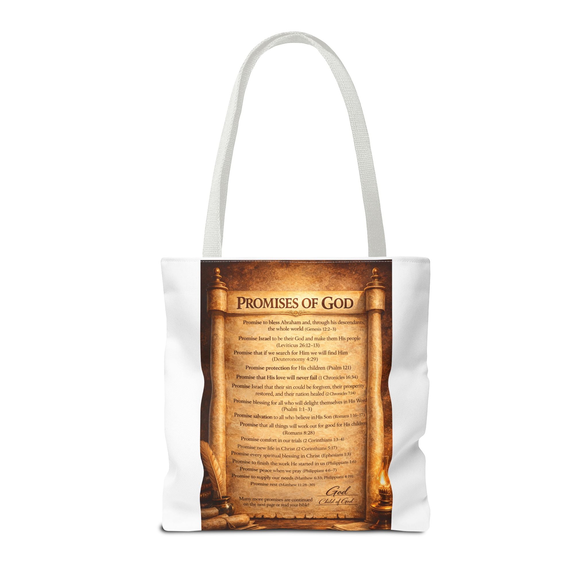 The Promises of God Tote Bag | Scripture Faith Design