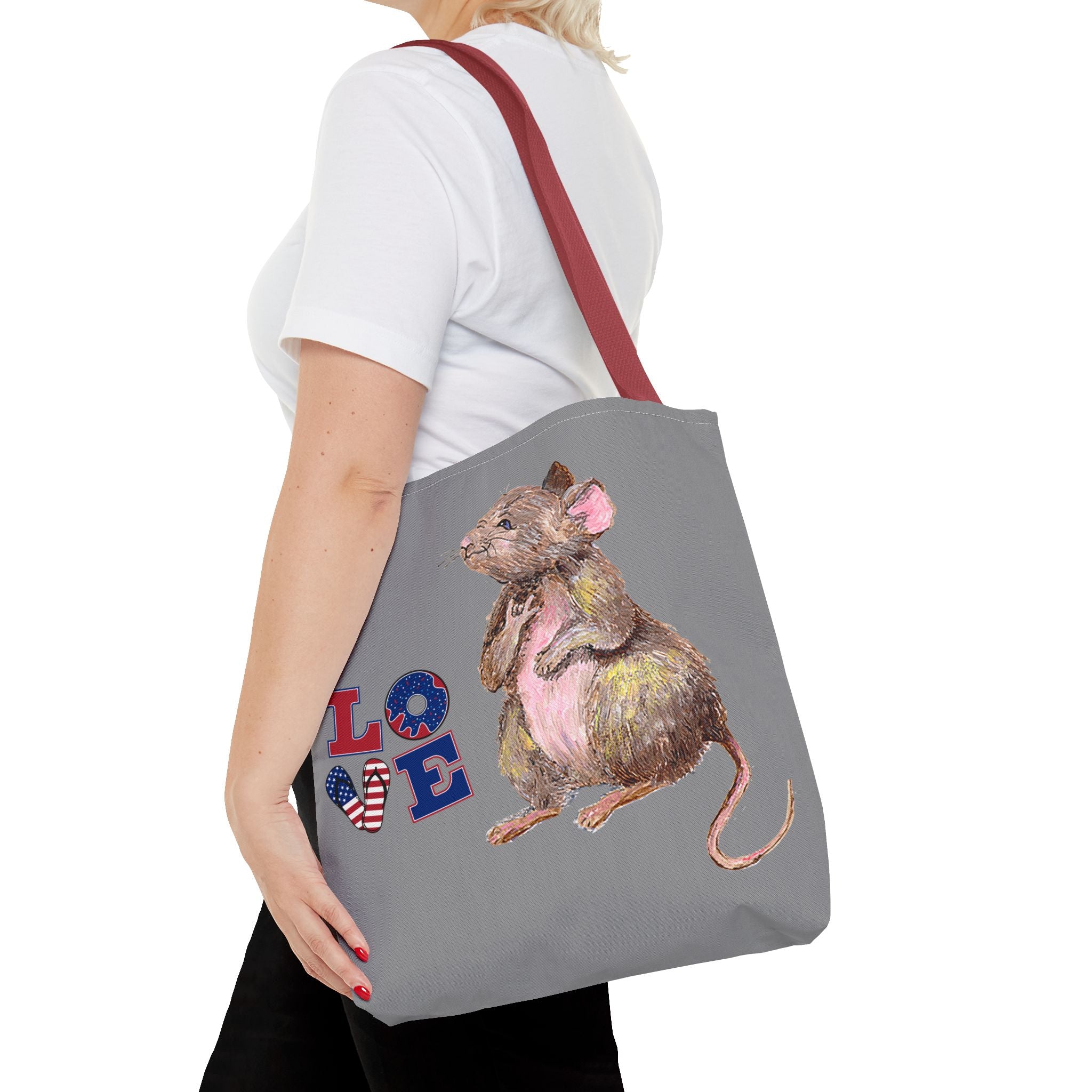 I Love You Mouse Patriotic LOVE Tote Bag | Mouse 1 | All-Over Print