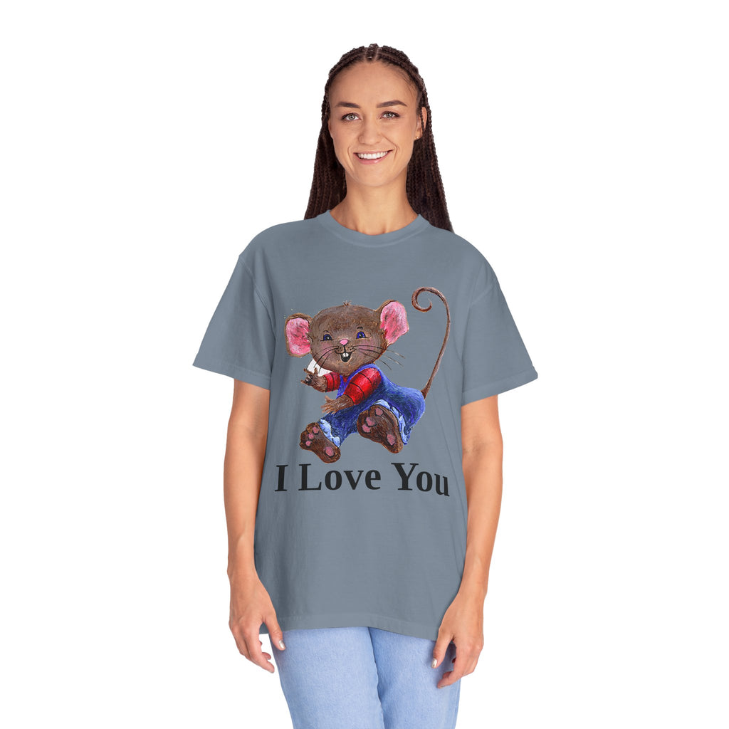 I Love You Mouse Version 2 Unisex T-shirt, Apparel, Clothing, Cute Mouse Tee, Christian Gift, Casual Top