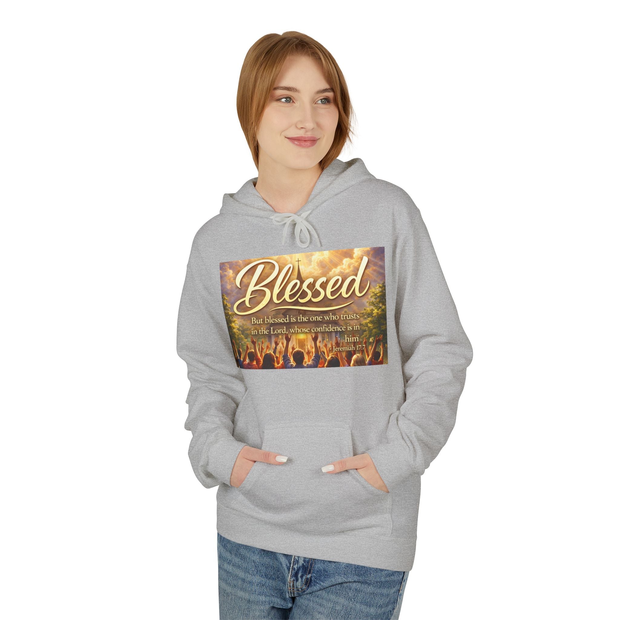 Blessed Worship Scene Hoodie | Christian Faith Sunrise Praise
