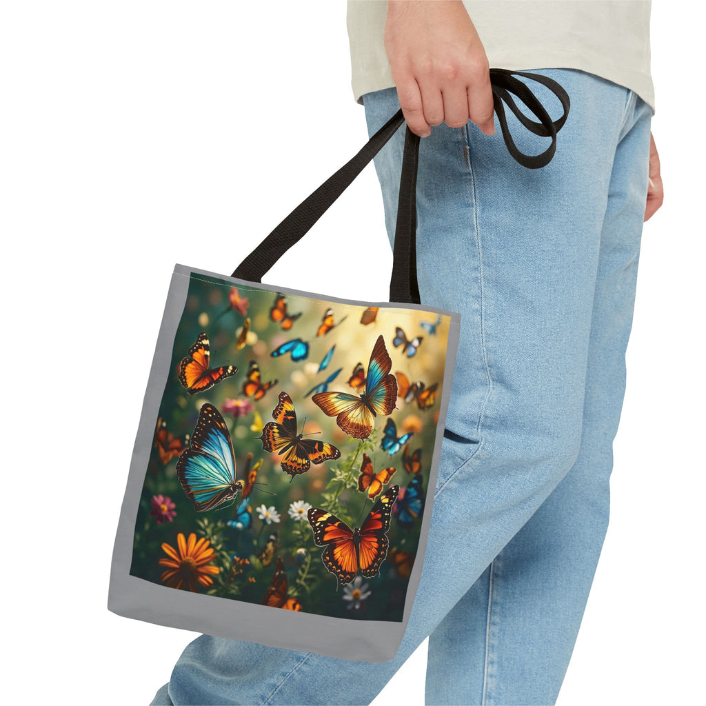 Butterfly Swam 2 Tote Bag - Floral Nature Garden Shopping Bag, Reusable Canvas Handbag, Eco-Friendly Market Tote, Gift for Her, Spring