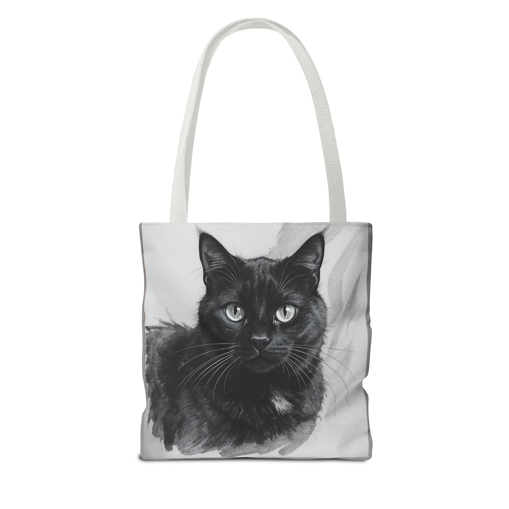 Tote Bag - Charcoal Cat, Carry-All Shoulder Bag, Reusable Shopping Tote, Gift for Animal Lovers