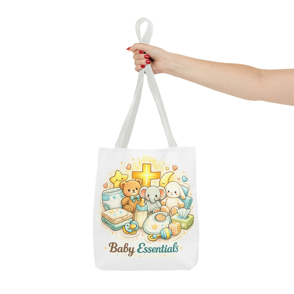 Baby Essentials White Tote Bag | All-Over Print Tote