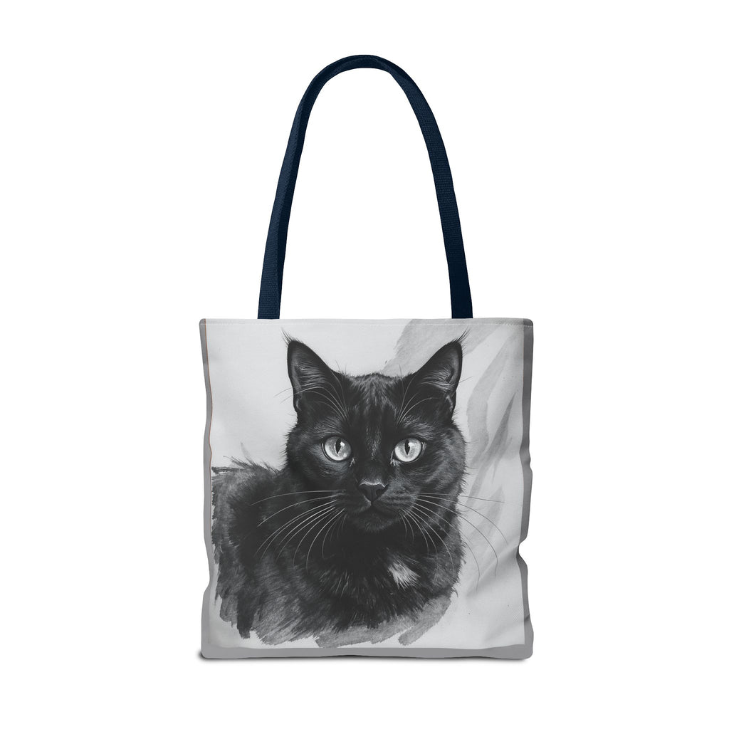 Tote Bag - Charcoal Cat, Carry-All Shoulder Bag, Reusable Shopping Tote, Gift for Animal Lovers