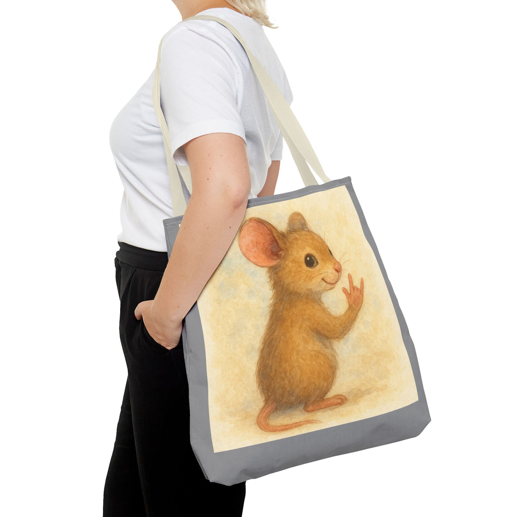 Tote Bag - Mouse 2 I Love You, Cute Animal Print, Carry-All Shoulder Bag, Reusable Shopping Tote, Gift for Animal Lovers