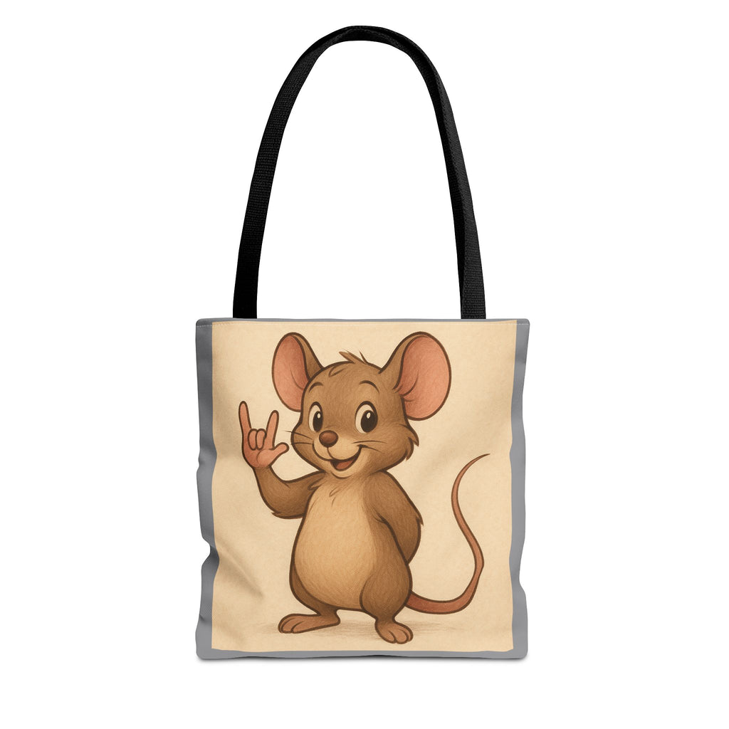 Tote Bag - Mouse I Love You, Cute Animal Print, Carry-All Shoulder Bag, Reusable Shopping Tote, Gift for Animal Lovers, Eco-Friendly Grocery