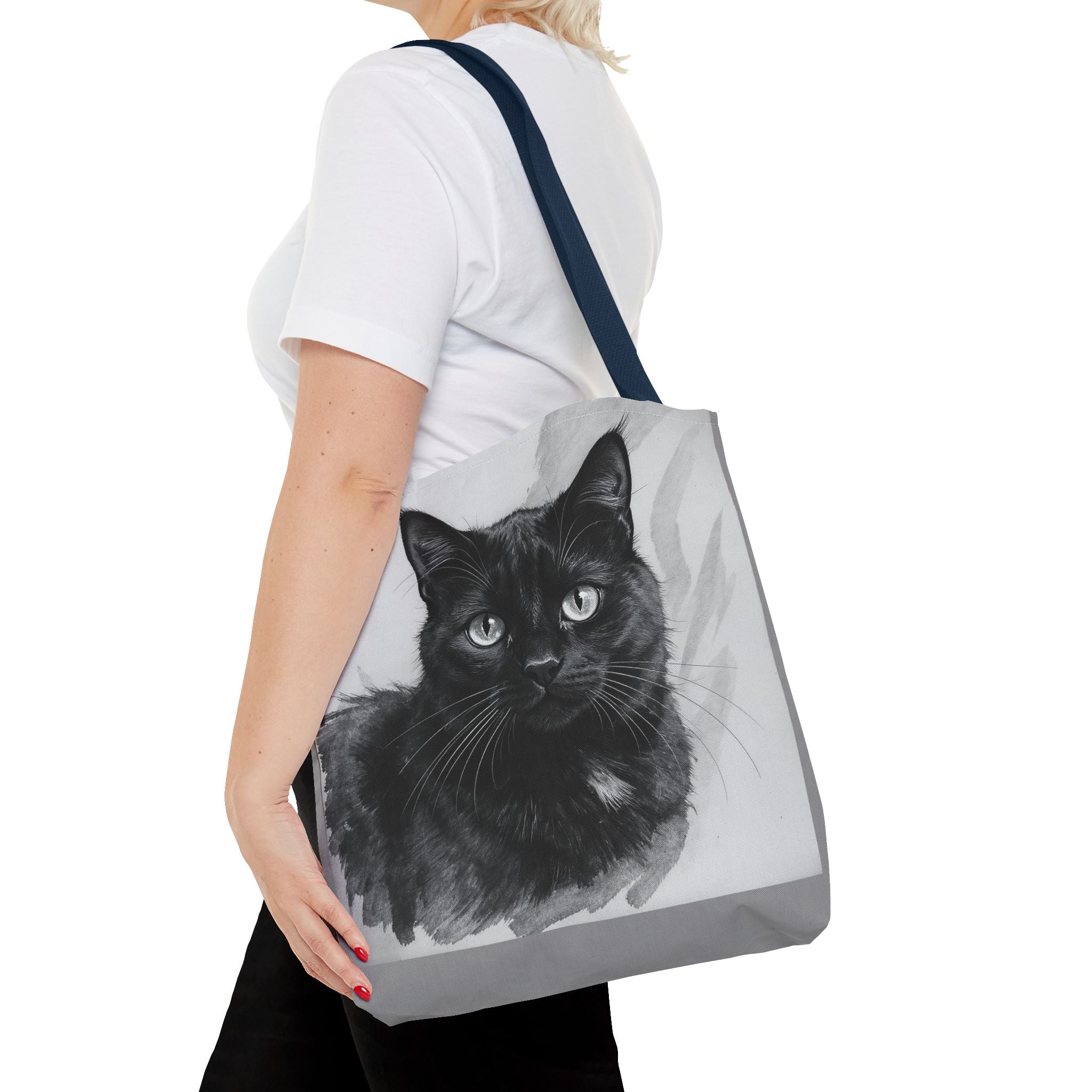 Tote Bag - Charcoal Cat, Carry-All Shoulder Bag, Reusable Shopping Tote, Gift for Animal Lovers