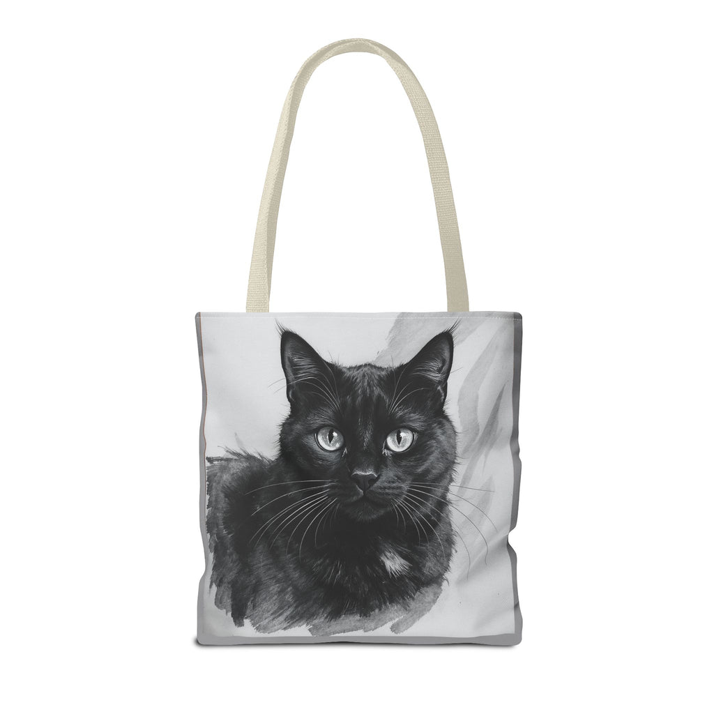 Tote Bag - Charcoal Cat, Carry-All Shoulder Bag, Reusable Shopping Tote, Gift for Animal Lovers