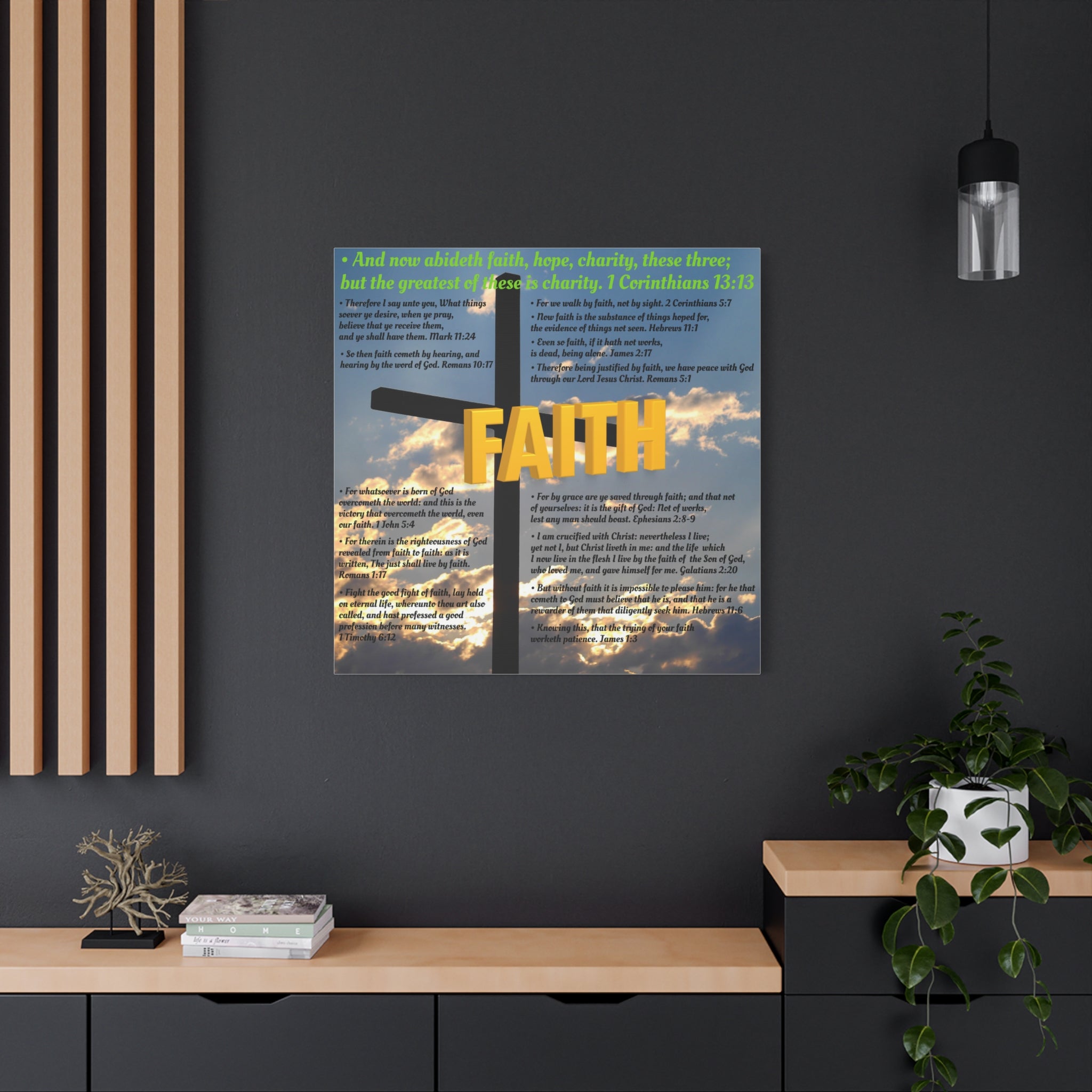 Faith Set 1 of 3 Canvas Art, Stretched Canvas Print Wall Decor, Unique Gift Idea