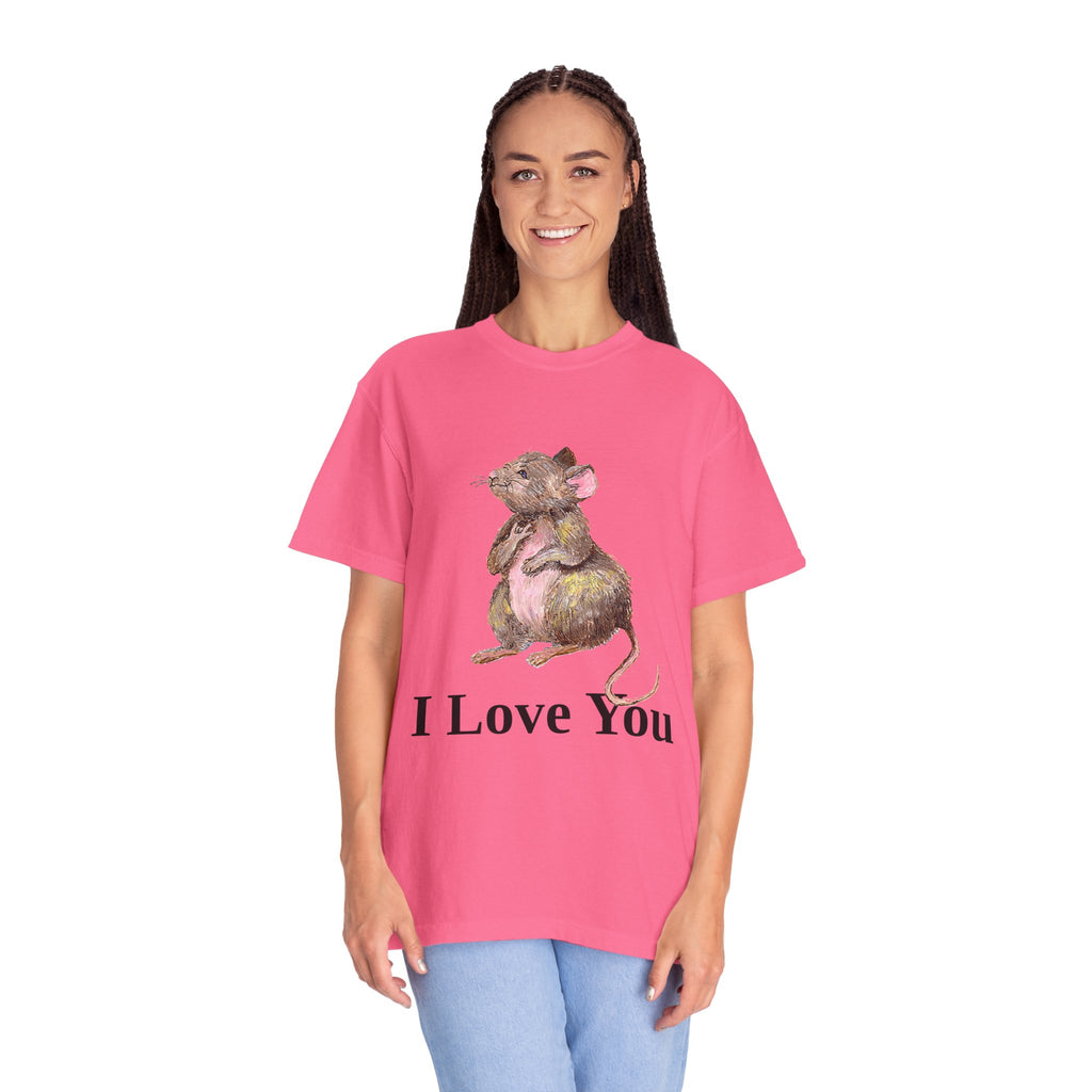 I Love You Mouse Version 1 Unisex T-shirt, Apparel, Clothing, Cute Mouse Tee, Christian Gift, Casual Top
