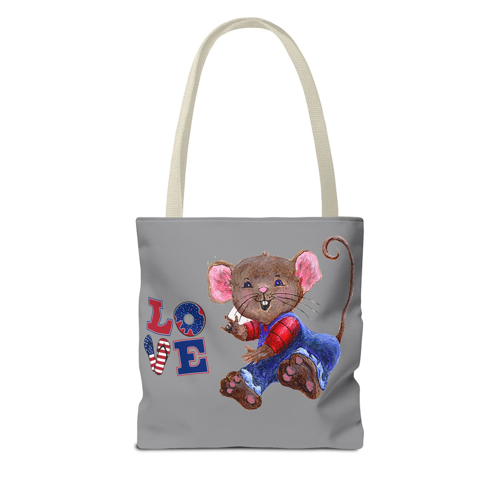 I Love You Mouse Patriotic LOVE Tote Bag | Mouse 2 | All-Over Print