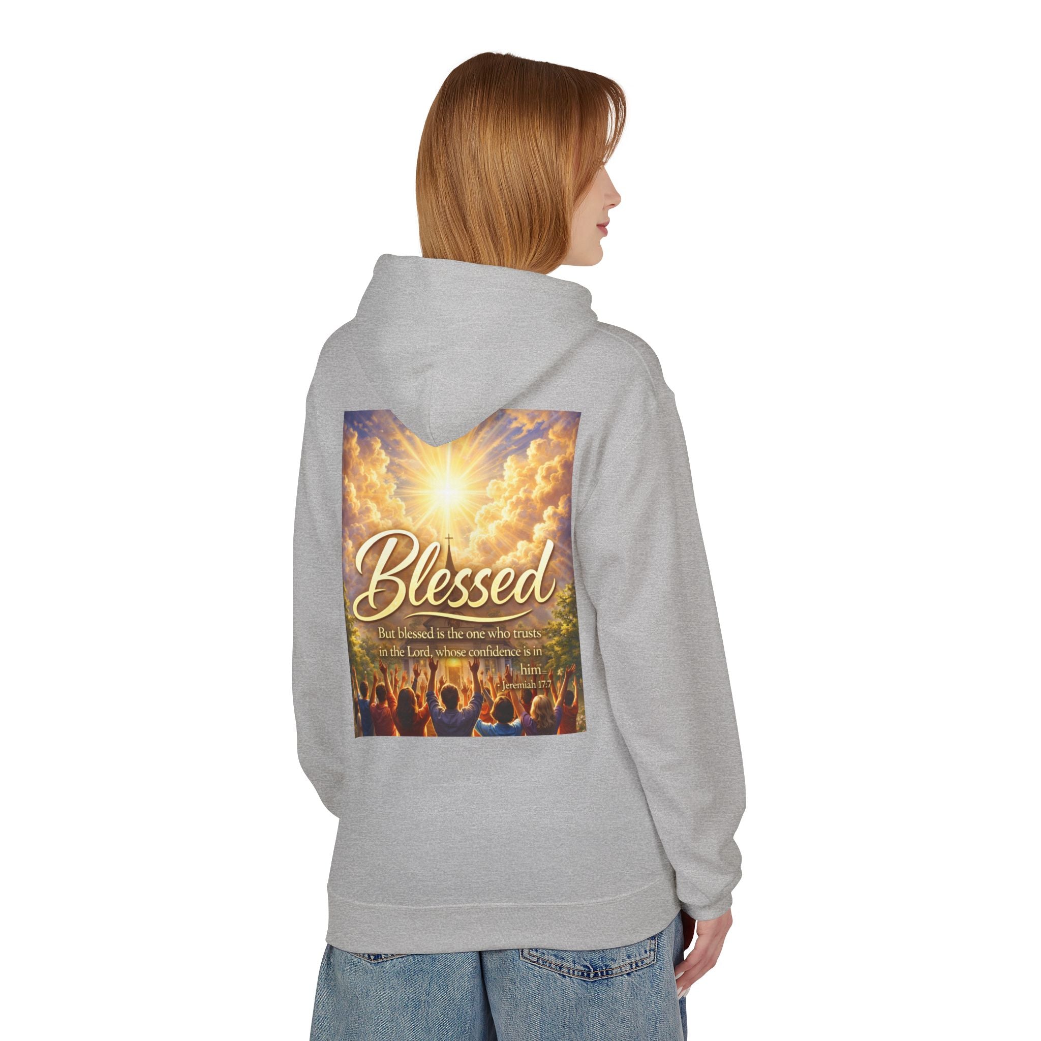 Blessed Worship Scene Hoodie | Christian Faith Sunrise Praise