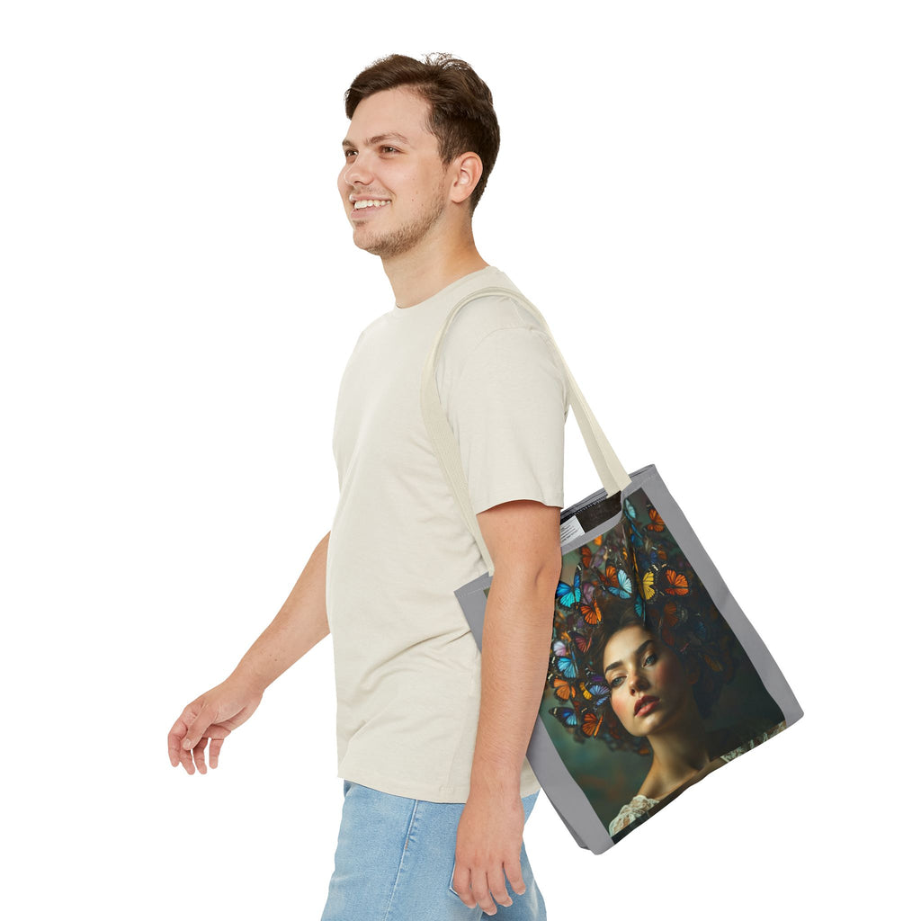 Tote Bag - Butterfly Hair, Carry-All Shoulder Bag, Reusable Shopping Tote, Gift for Animal Lovers