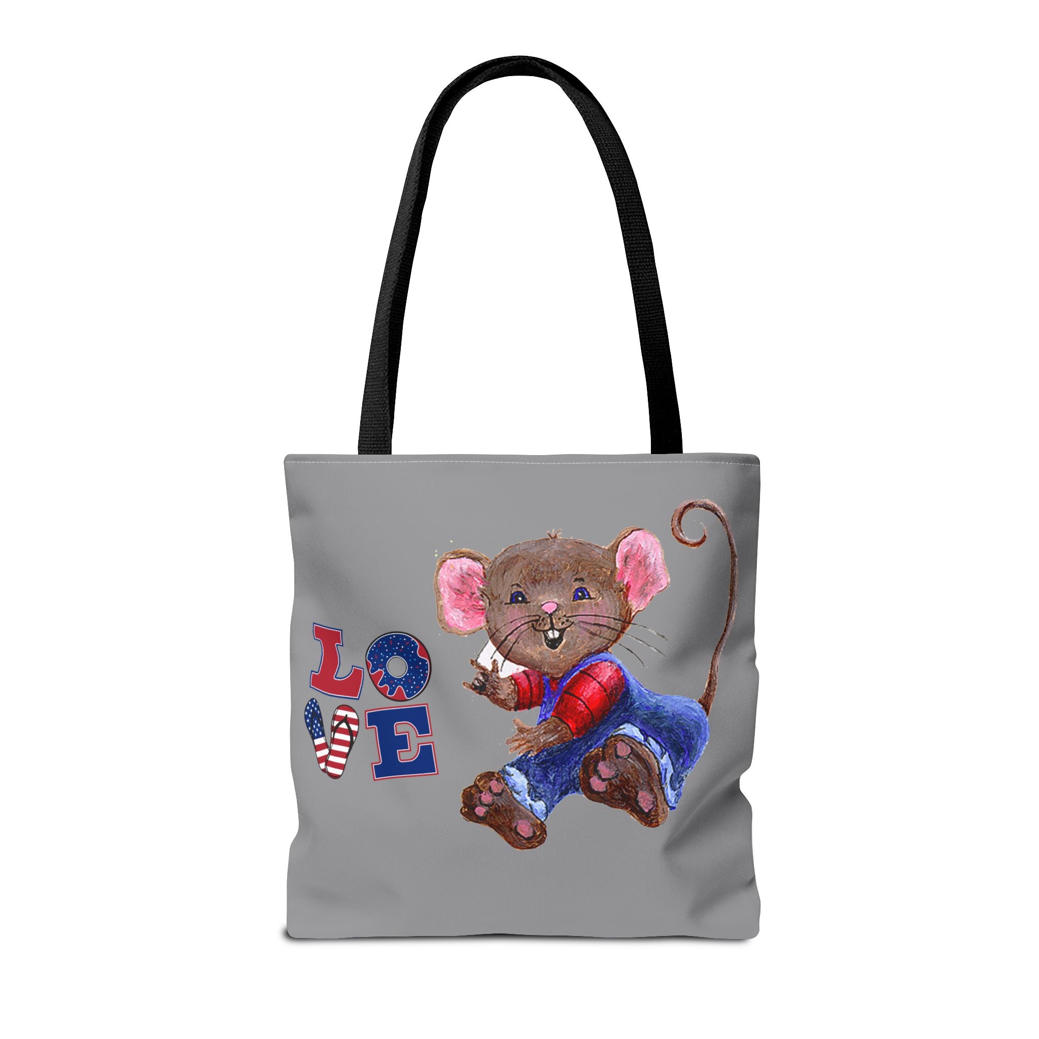 I Love You Mouse Patriotic LOVE Tote Bag | Mouse 1 AND Mouse 2 | All-Over Print