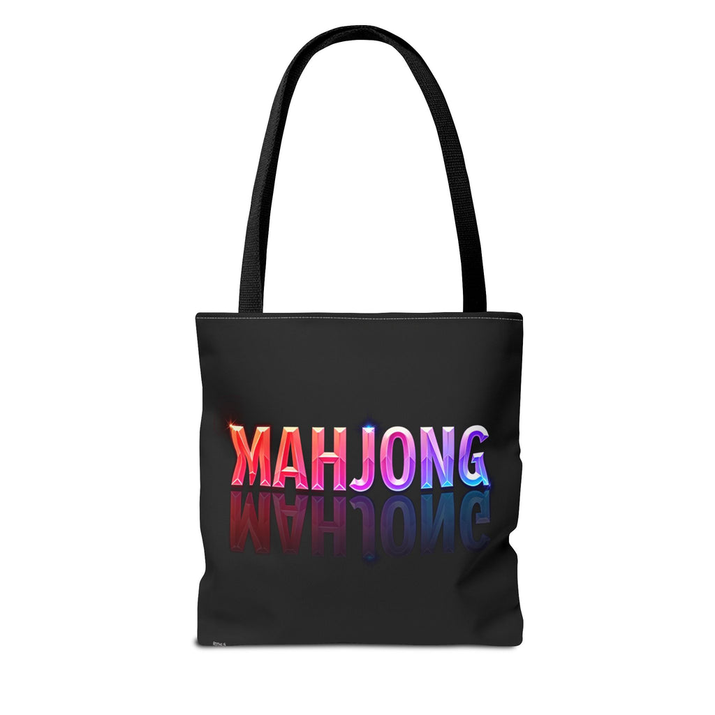 Black Mahjong Tiles Tote Bag | All-Over Print Tote