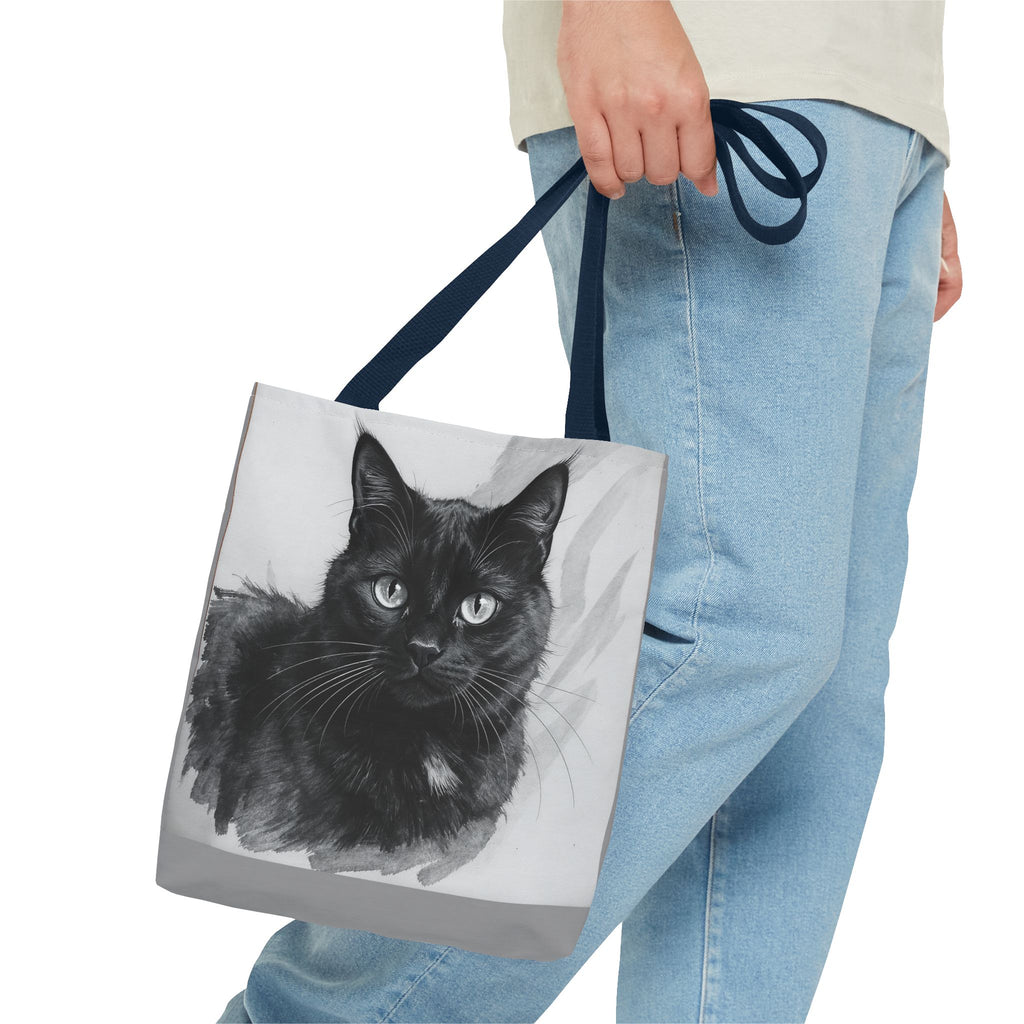 Tote Bag - Charcoal Cat, Carry-All Shoulder Bag, Reusable Shopping Tote, Gift for Animal Lovers