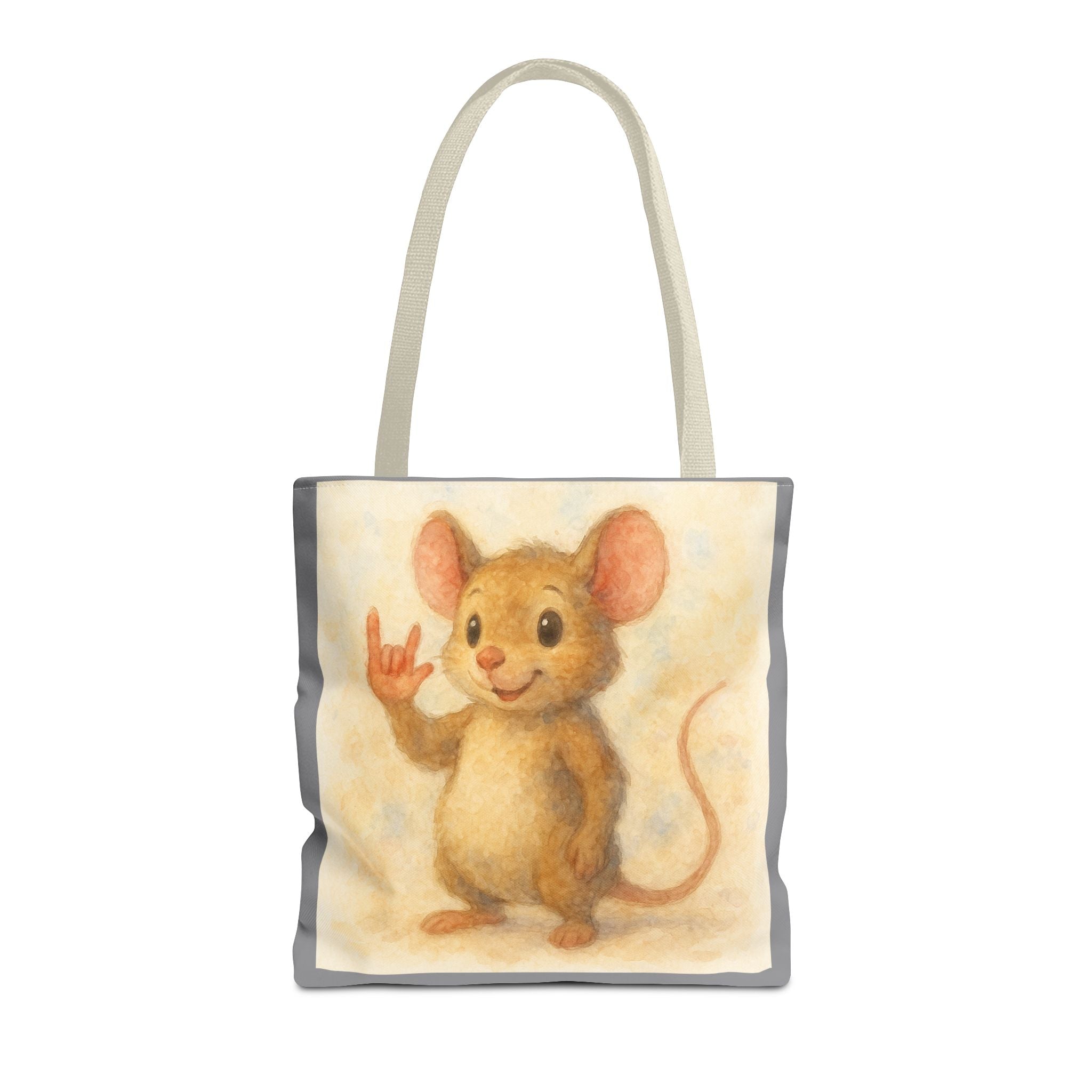 Tote Bag - Mouse 3 I Love You, Cute Animal Print, Carry-All Shoulder Bag, Reusable Shopping Tote, Gift for Animal Lovers