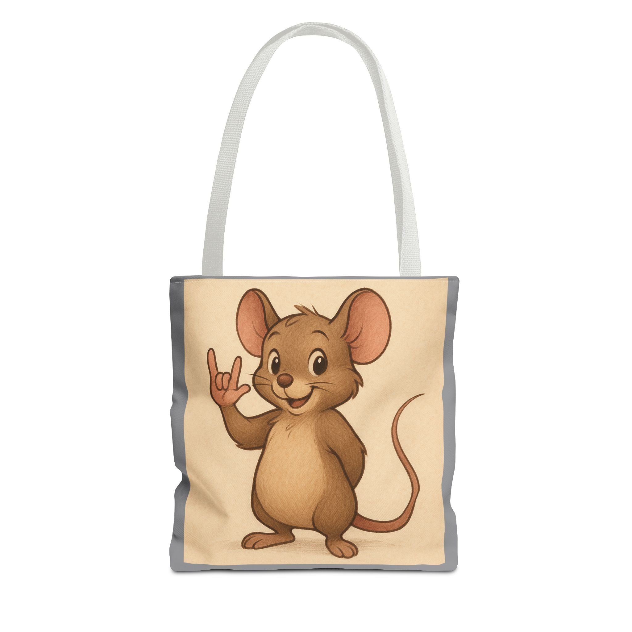 Tote Bag - Mouse I Love You, Cute Animal Print, Carry-All Shoulder Bag, Reusable Shopping Tote, Gift for Animal Lovers, Eco-Friendly Grocery