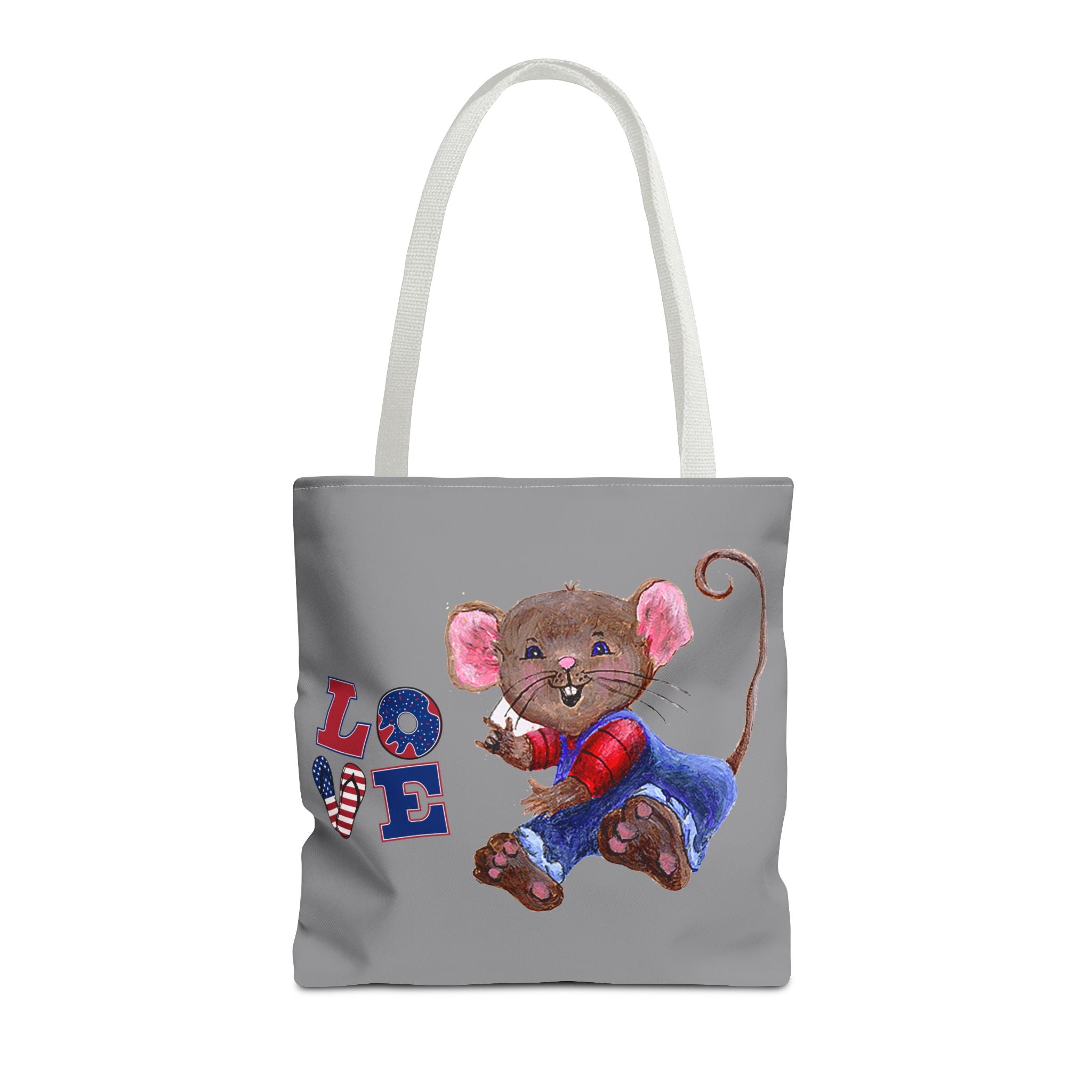 I Love You Mouse Patriotic LOVE Tote Bag | Mouse 2 | All-Over Print