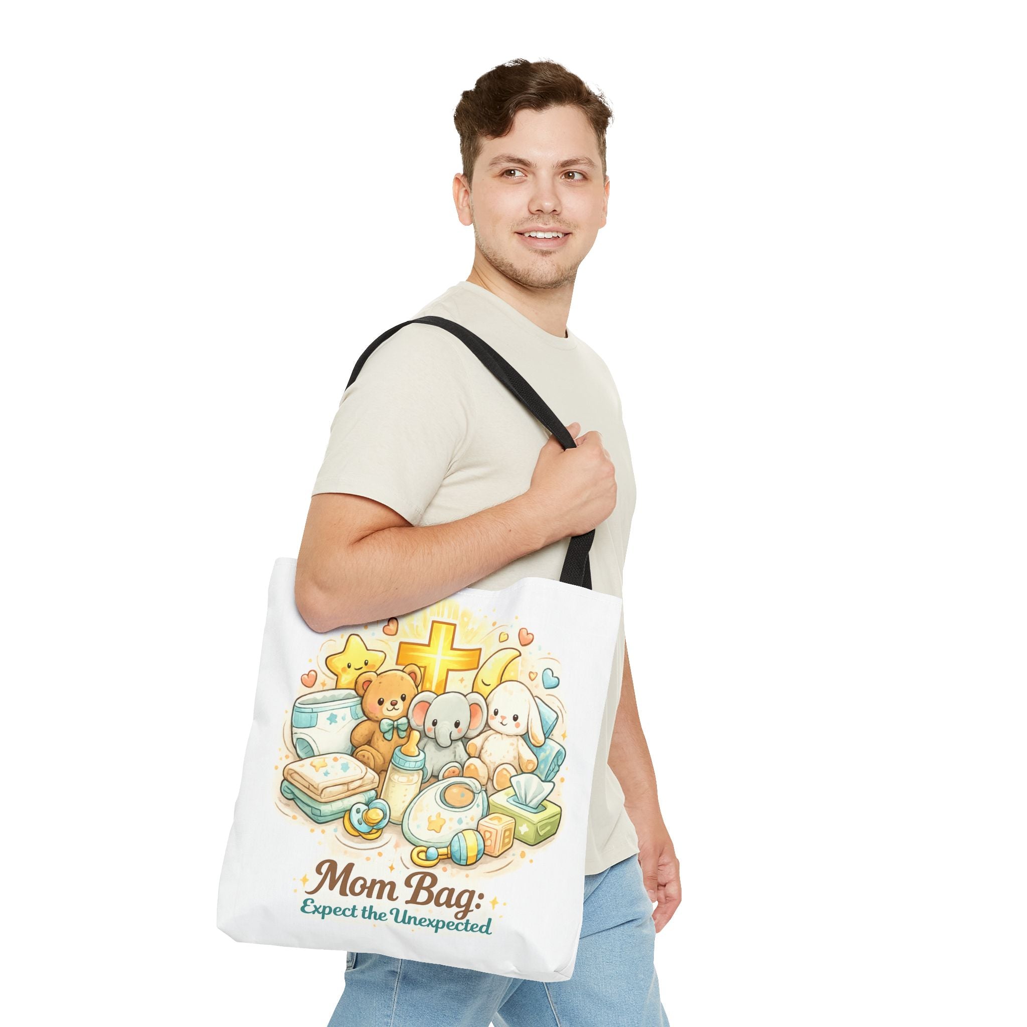 Mom Bag White Tote Bag | All-Over Print Tote