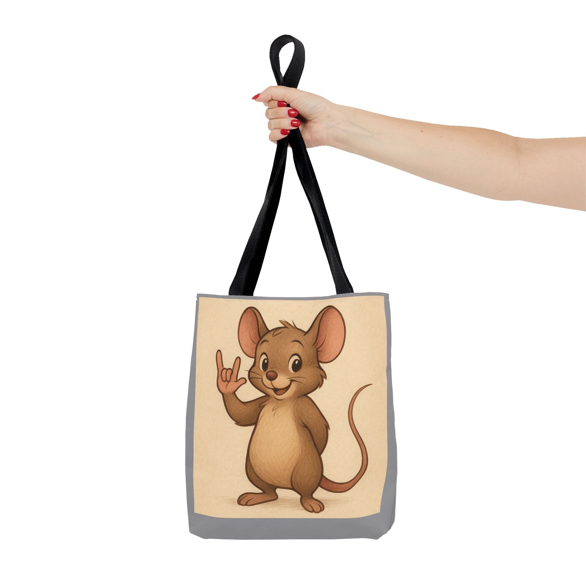 Tote Bag - Mouse I Love You, Cute Animal Print, Carry-All Shoulder Bag, Reusable Shopping Tote, Gift for Animal Lovers, Eco-Friendly Grocery