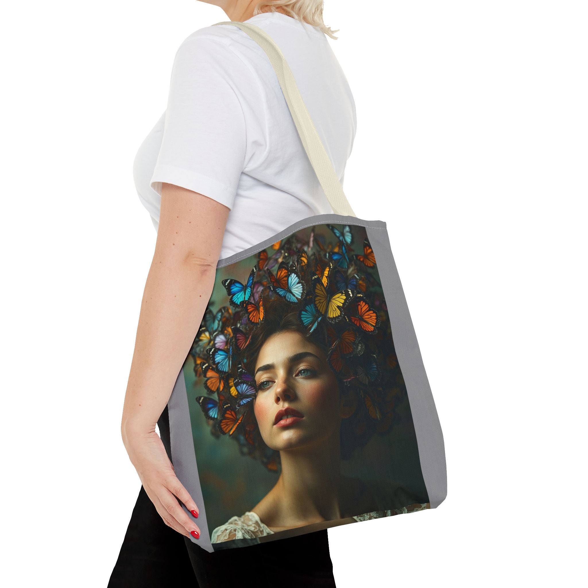 Tote Bag - Butterfly Hair, Carry-All Shoulder Bag, Reusable Shopping Tote, Gift for Animal Lovers