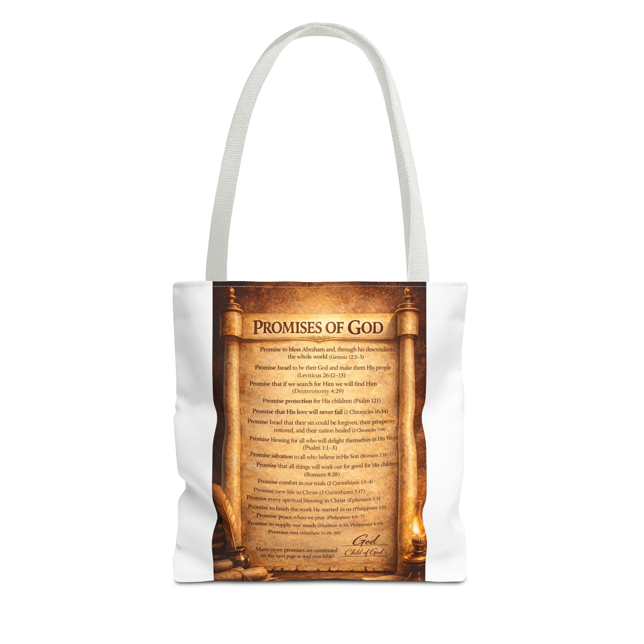 The Promises of God Tote Bag | Scripture Faith Design