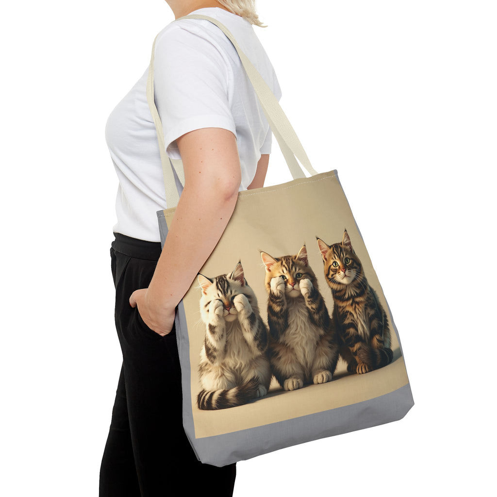 Tote Bag - Three Cats, Carry-All Shoulder Bag, Reusable Shopping Tote, Gift for Animal Lovers