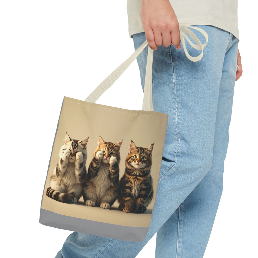 Tote Bag - Three Cats, Carry-All Shoulder Bag, Reusable Shopping Tote, Gift for Animal Lovers
