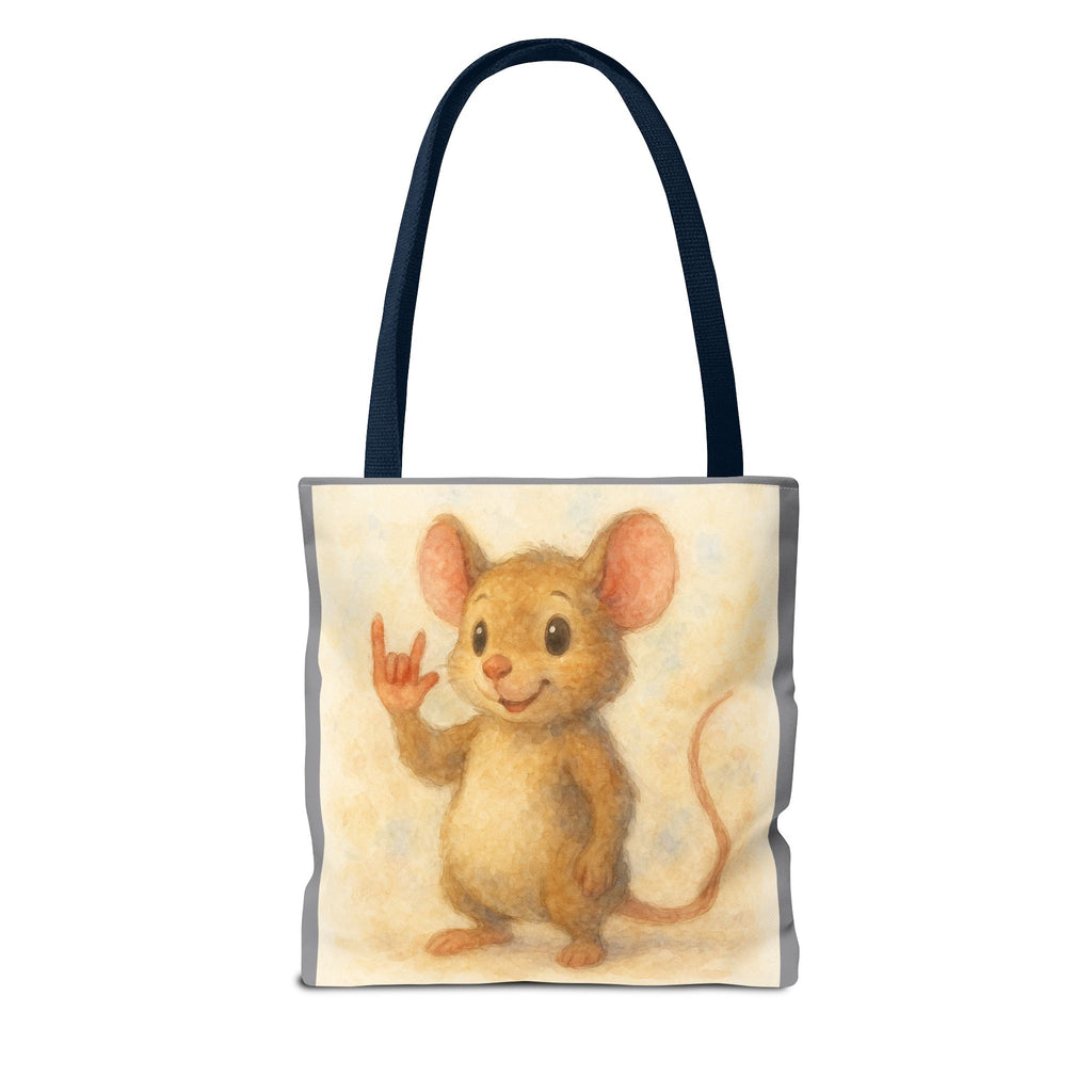 Tote Bag - Mouse 3 I Love You, Cute Animal Print, Carry-All Shoulder Bag, Reusable Shopping Tote, Gift for Animal Lovers