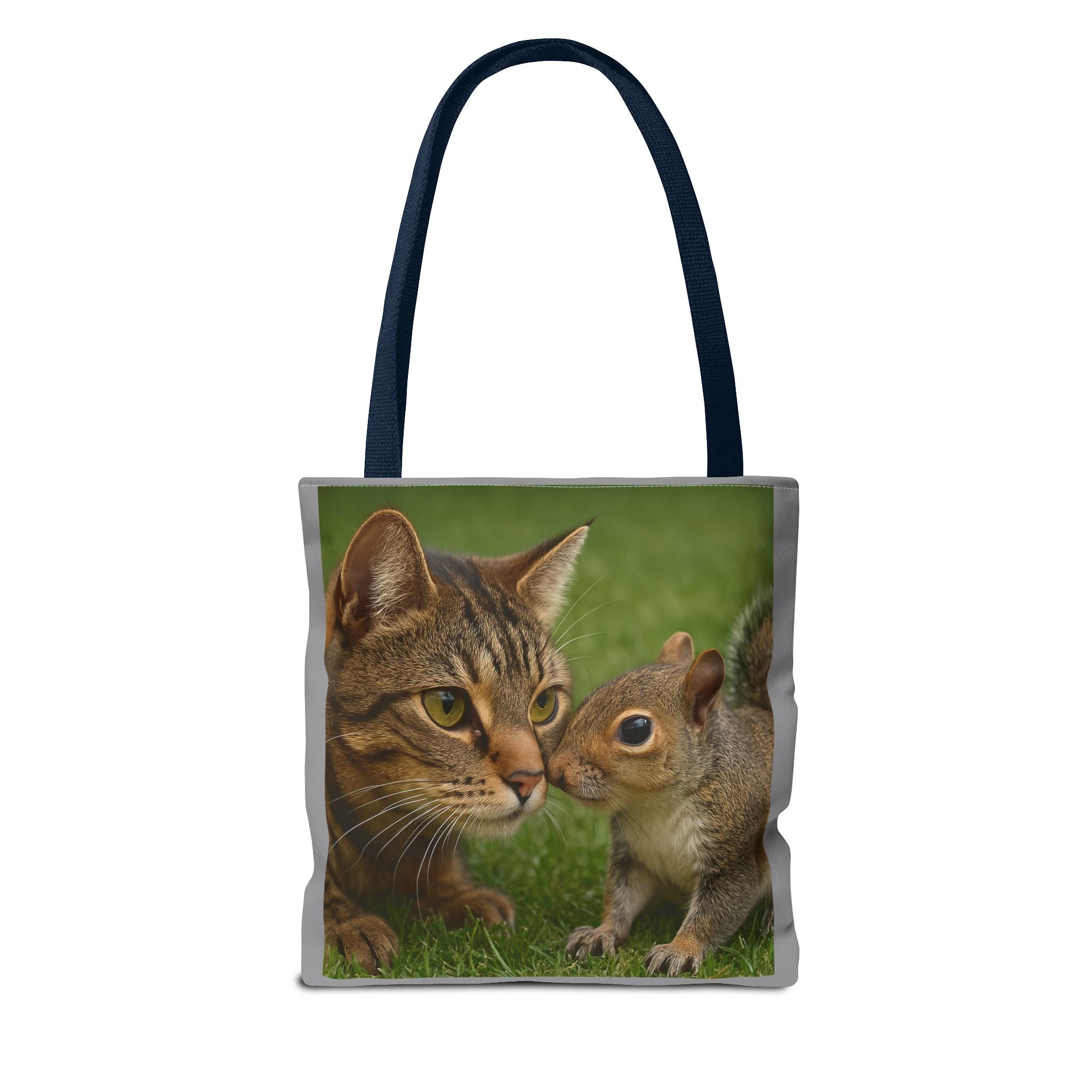 Squirrel and Cat Tote Bag - Cute Animal Print Shopping Bag, Eco-Friendly Reusable Grocery Bag, Gift for Animal Lovers, Nature Tote,