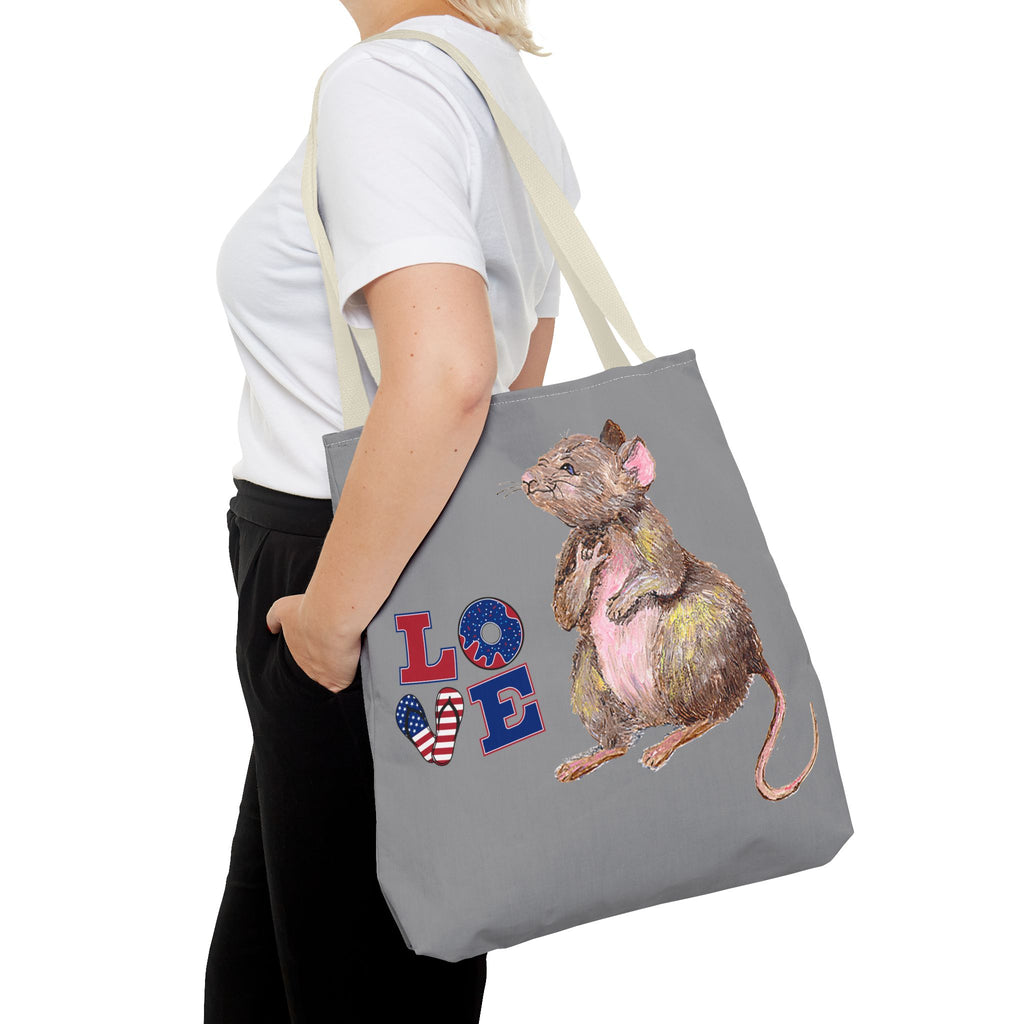 I Love You Mouse Patriotic LOVE Tote Bag | Mouse 1 | All-Over Print