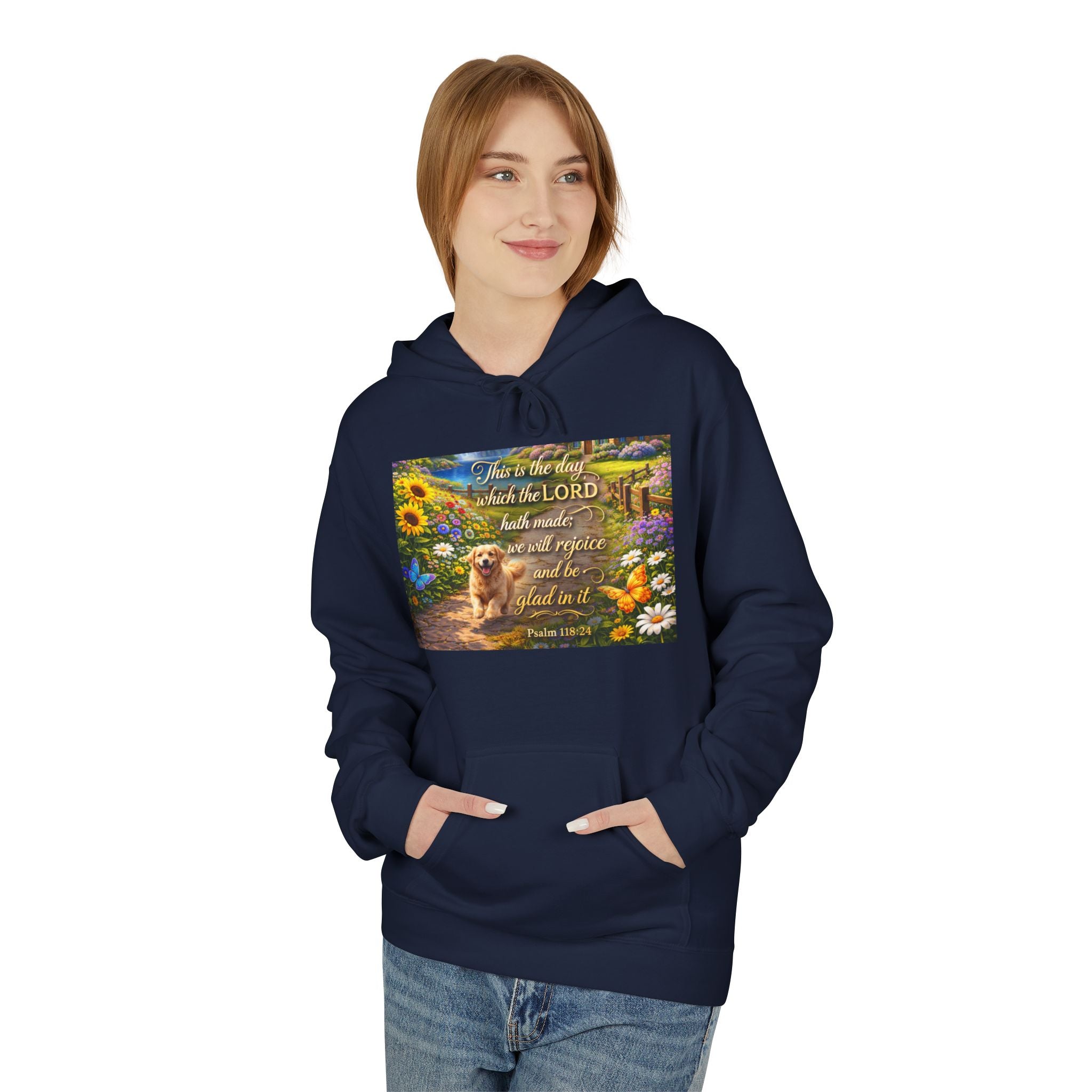 This Is the Day Which the Lord Hath Made Hoodie | Christian Scripture Faith Design