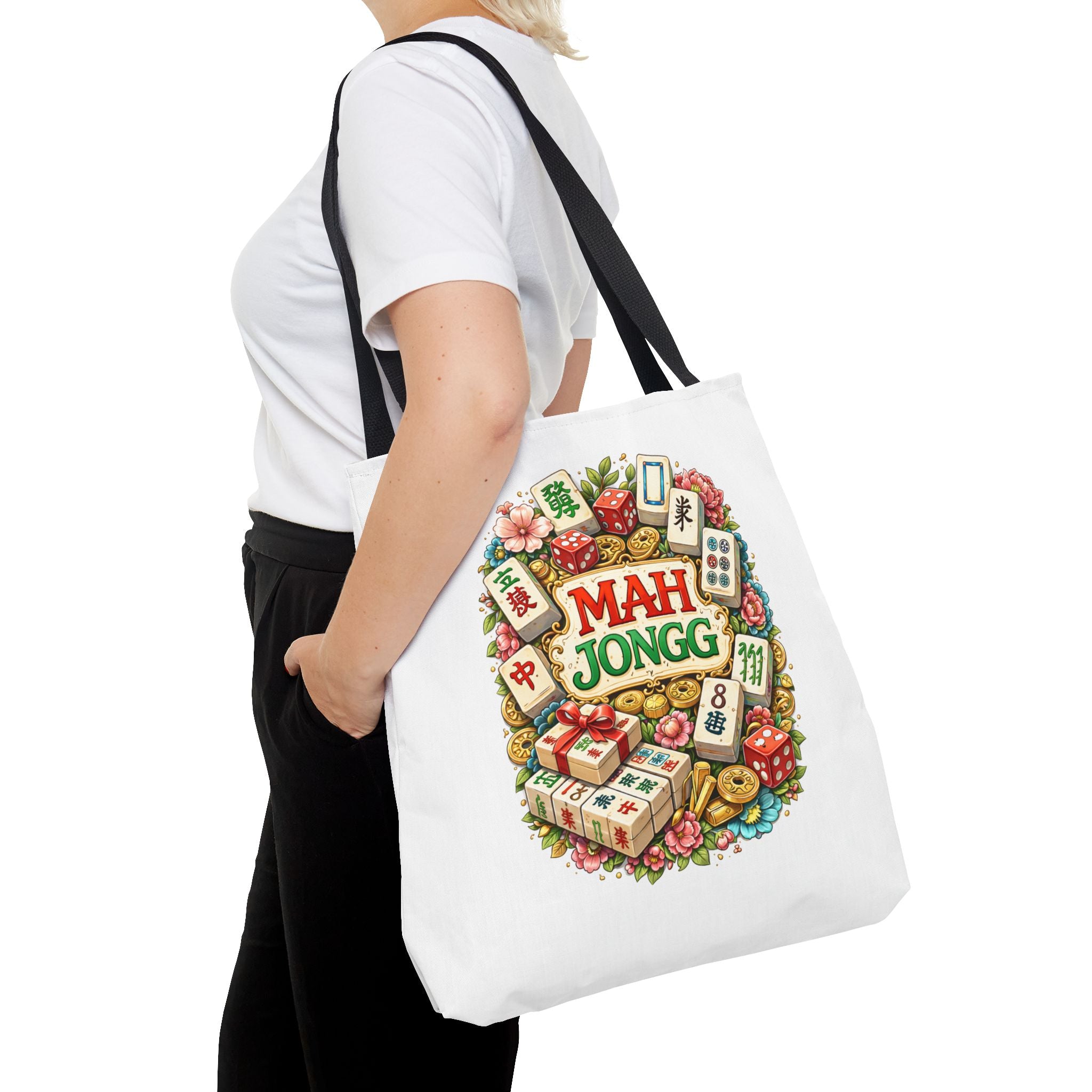 White American Mahjongg Tiles Tote Bag | All-Over Print Tote