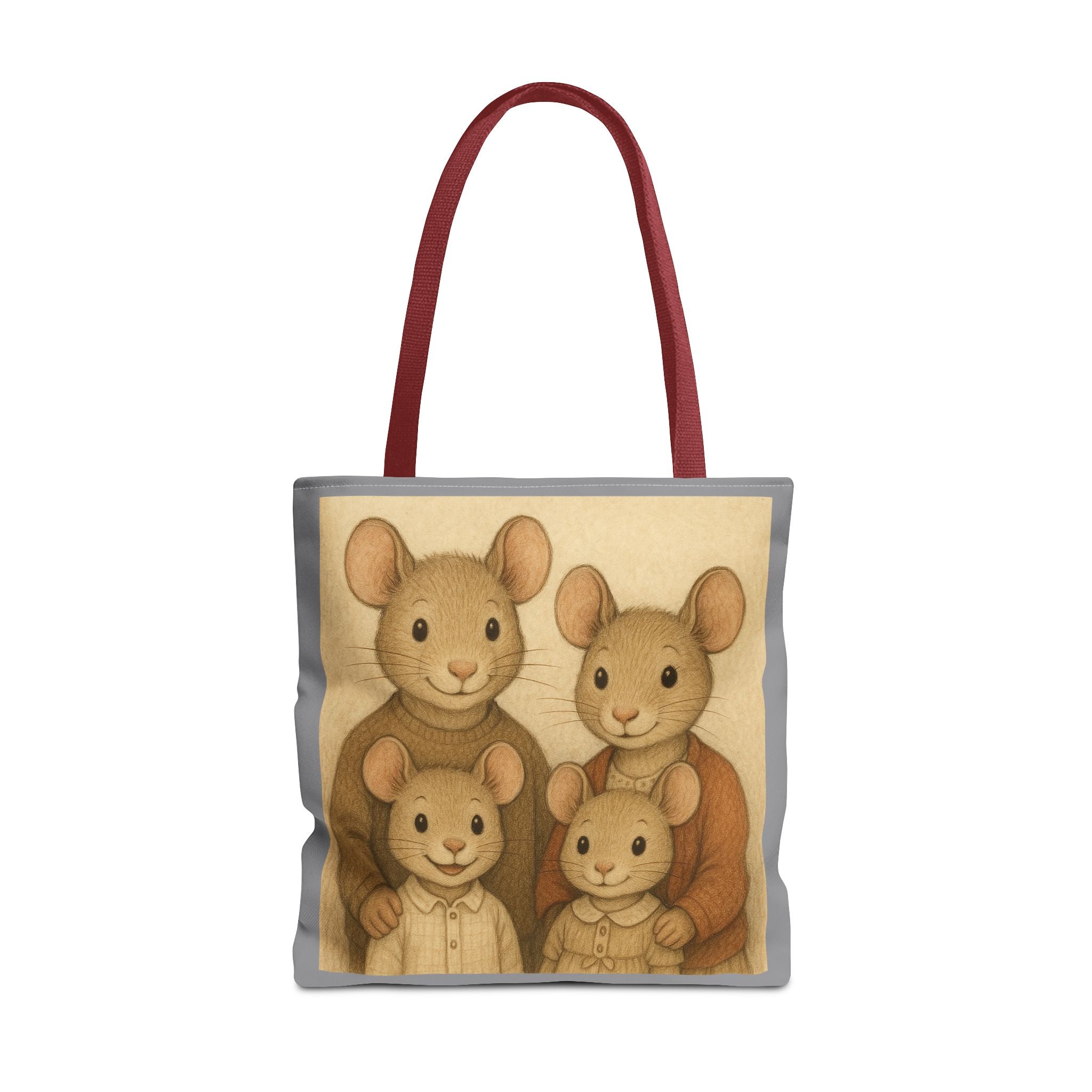 Tote Bag - Mouse Family, Cute Animal Print, Carry-All Shoulder Bag, Reusable Shopping Tote, Gift for Animal Lovers